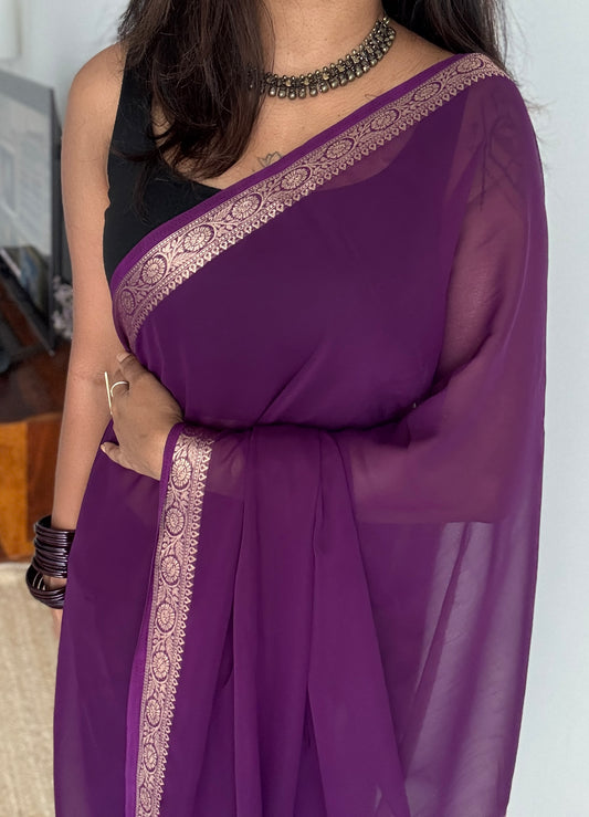 Purple Pink (vadamalli) - Chiffon