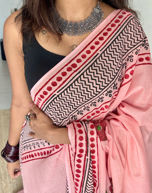 Gulbahar – a soft bloom of spring, Bagru block print, soft cotton