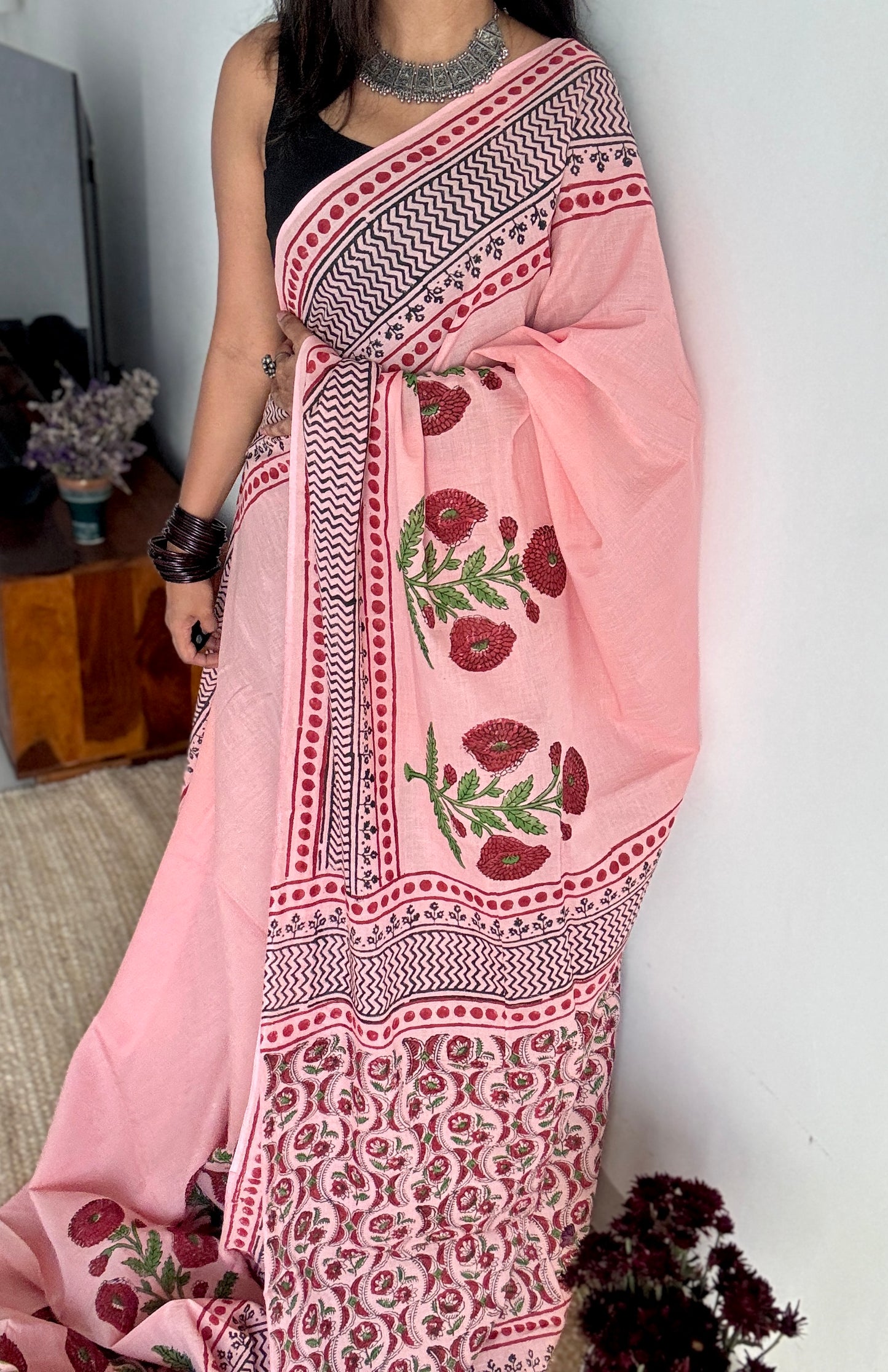 Gulbahar – a soft bloom of spring, Bagru block print, soft cotton