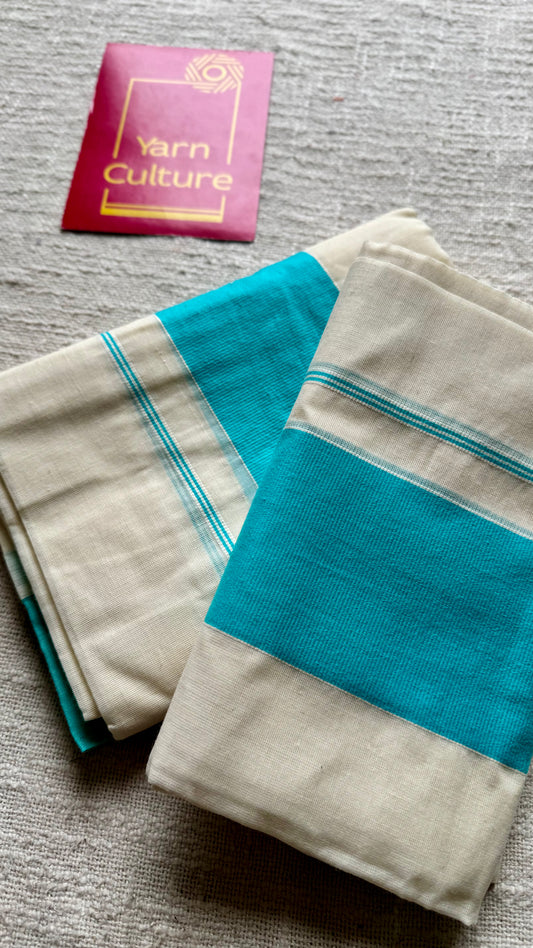 Set mund kattikkara (wider border) turquoise - YCON25KCST08