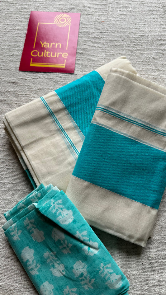 Set mund kattikkara (wider border) turquoise - YCON25KCST08