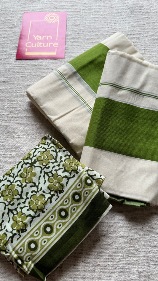 Set mund kattikkara (wider border) green - YCON25KCST09