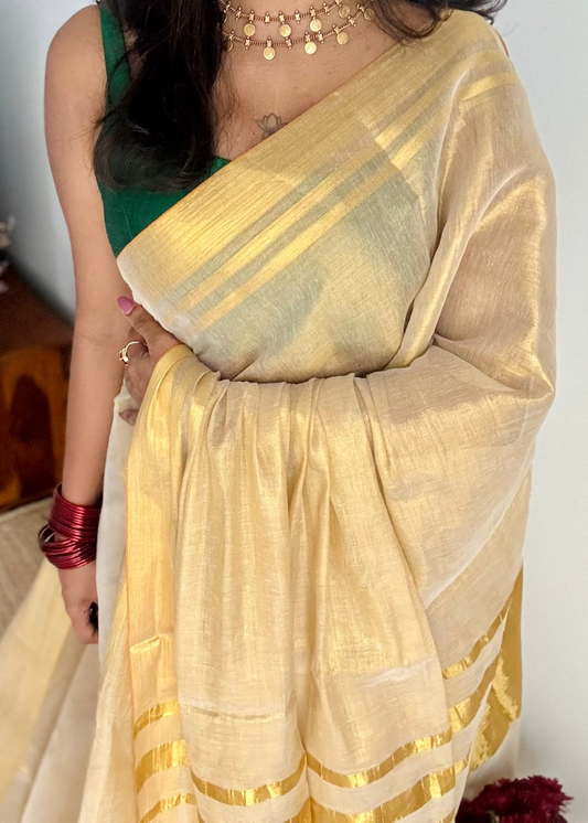 Gold tones in tissue linen - YCON25BCTL55