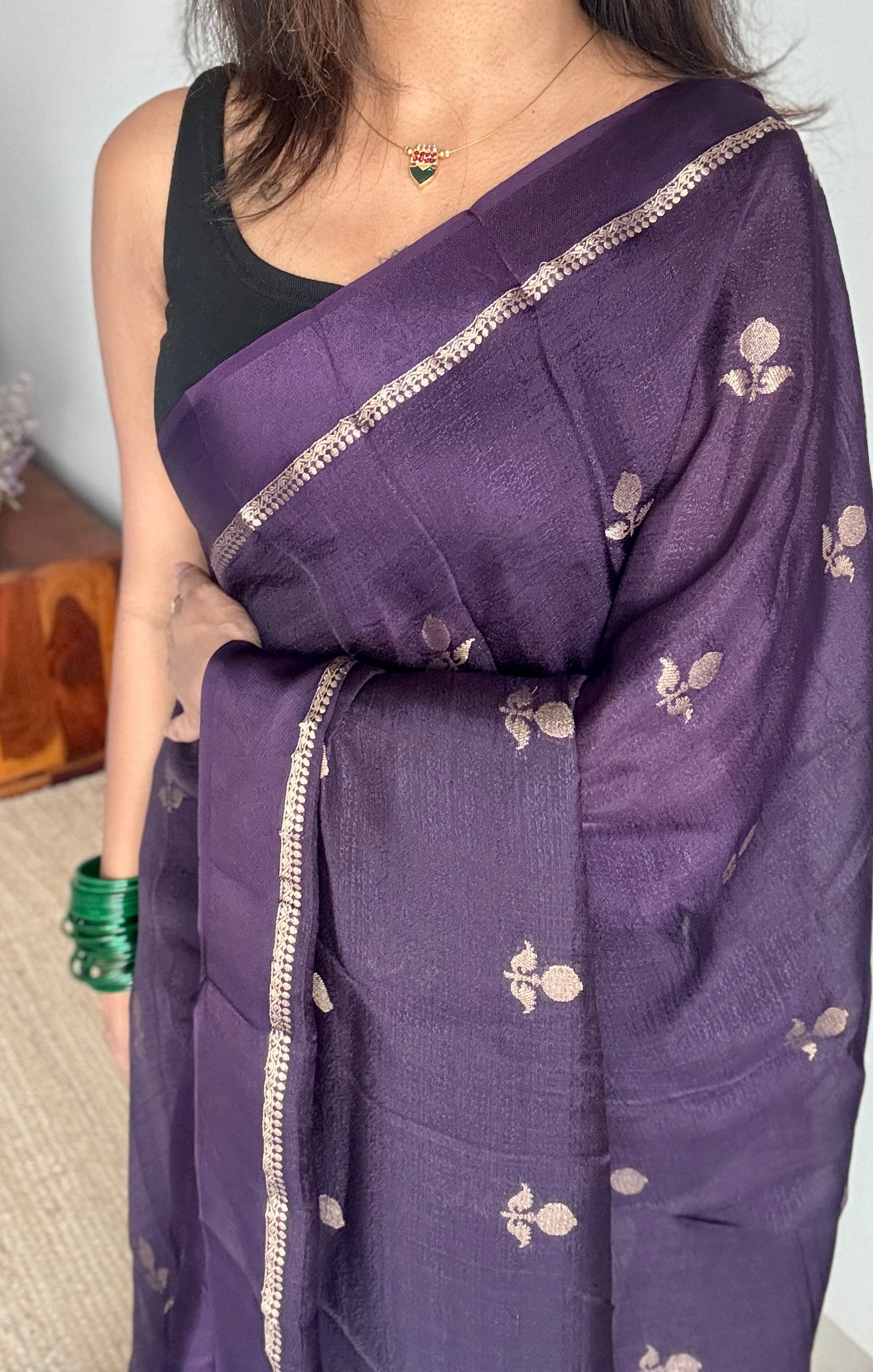 Dark Violet - Khadi silk