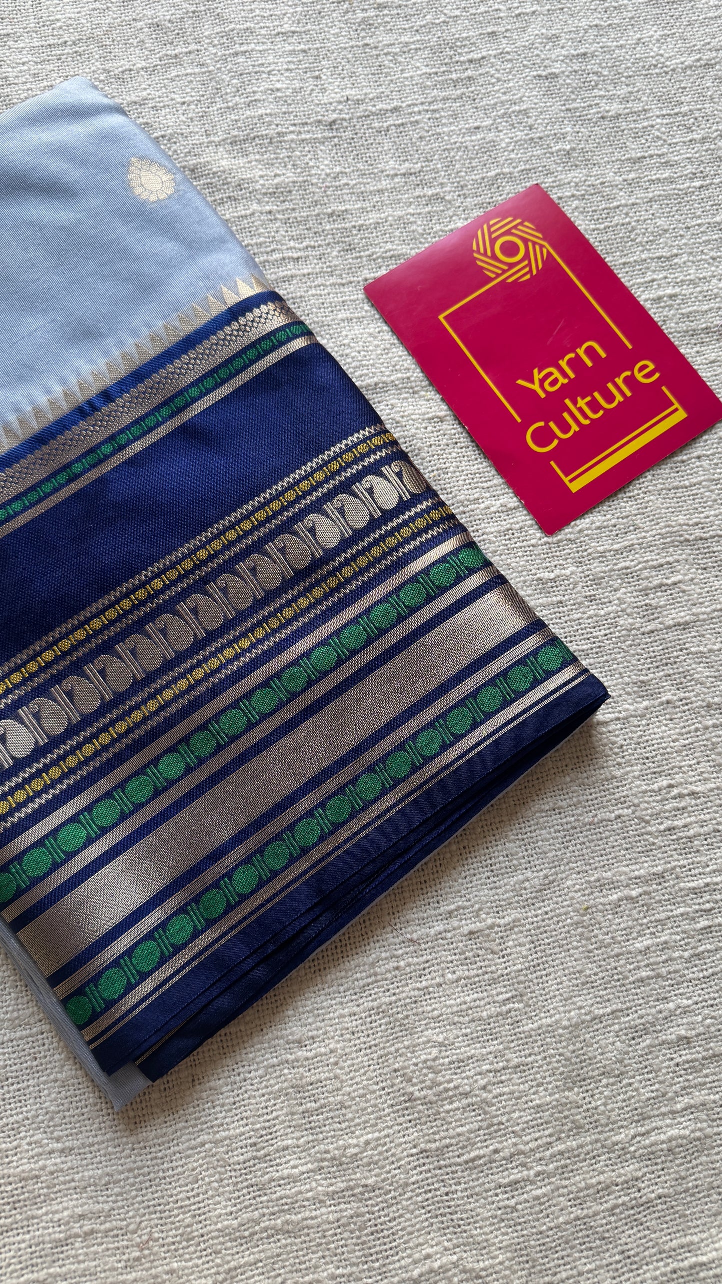 Blue Dark Blue - Banarasi Semi Katan Silk