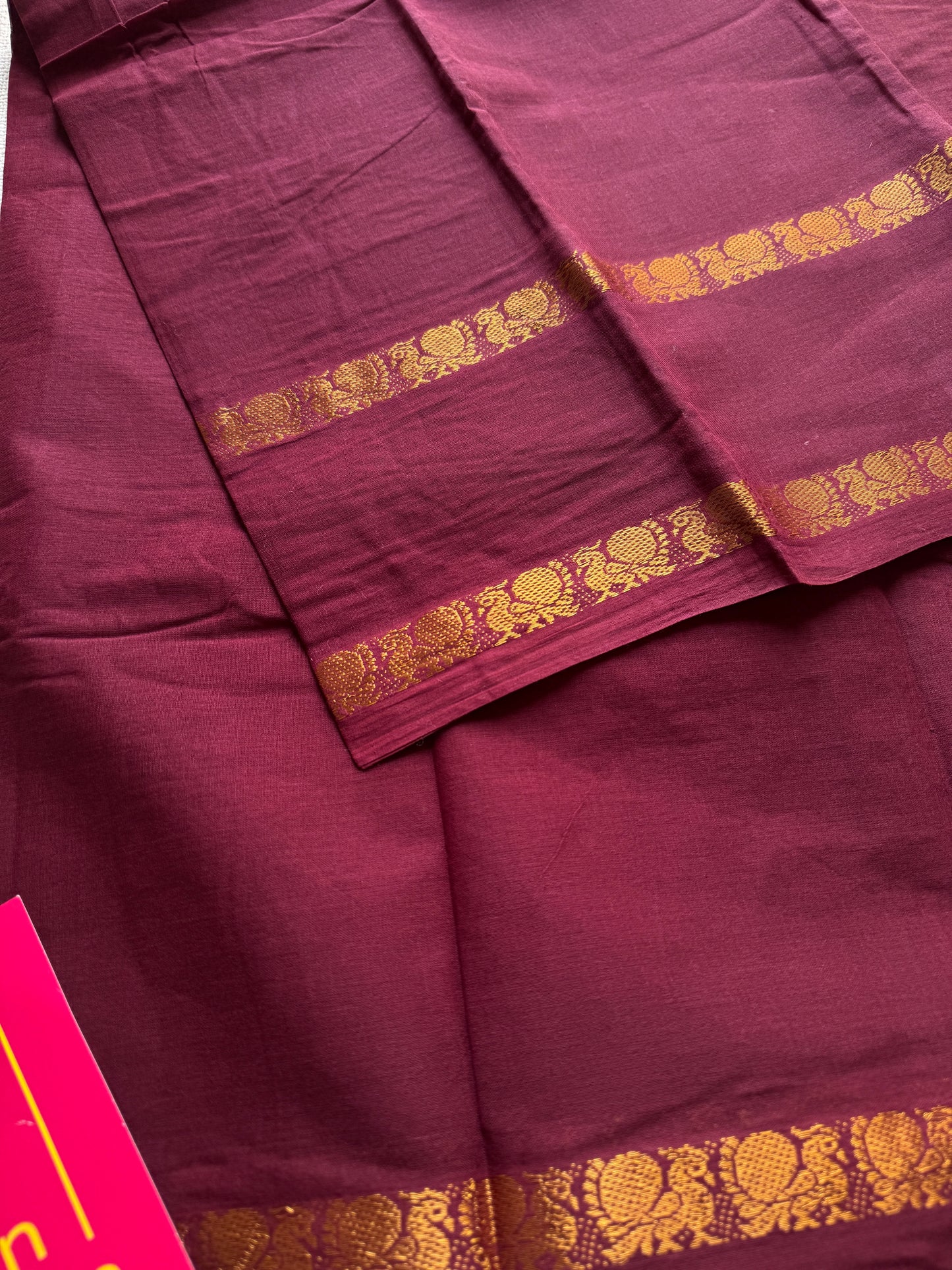 Maroon Rettaipettu Peacock double border - Madurai Kattuchayam