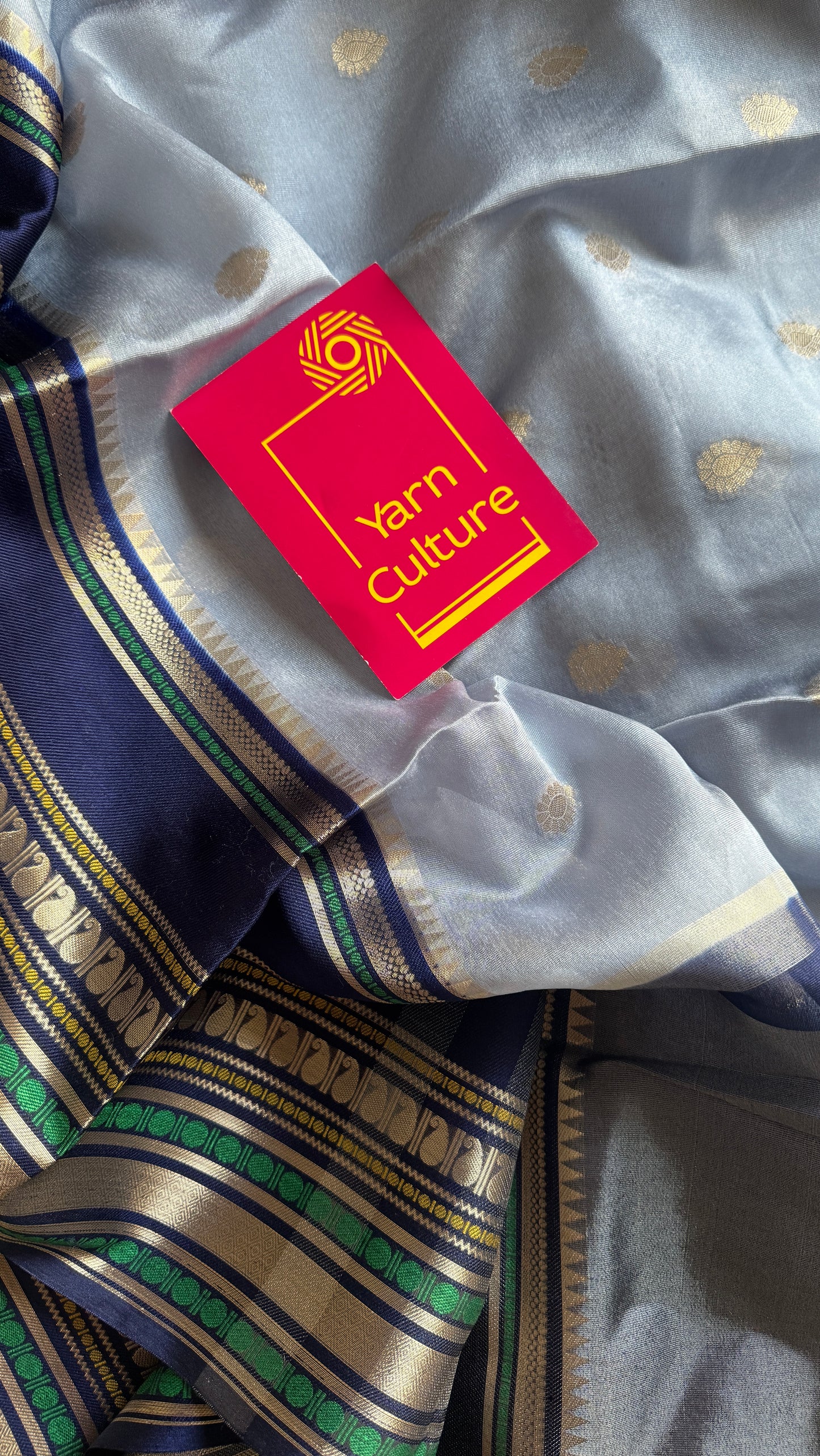 Blue Dark Blue - Banarasi Semi Katan Silk