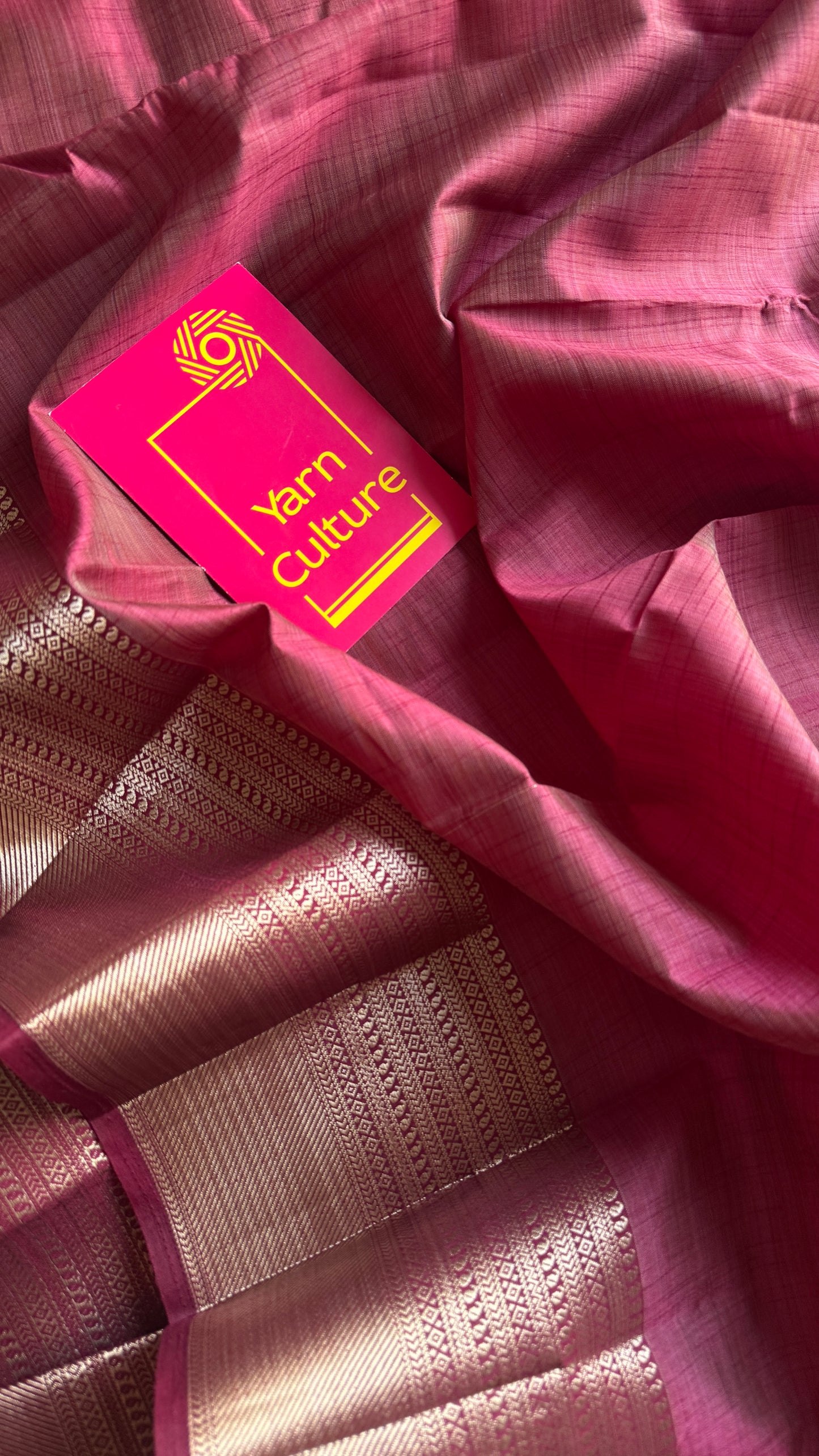 Maroon with antique gold zari - Semi Raw Silk