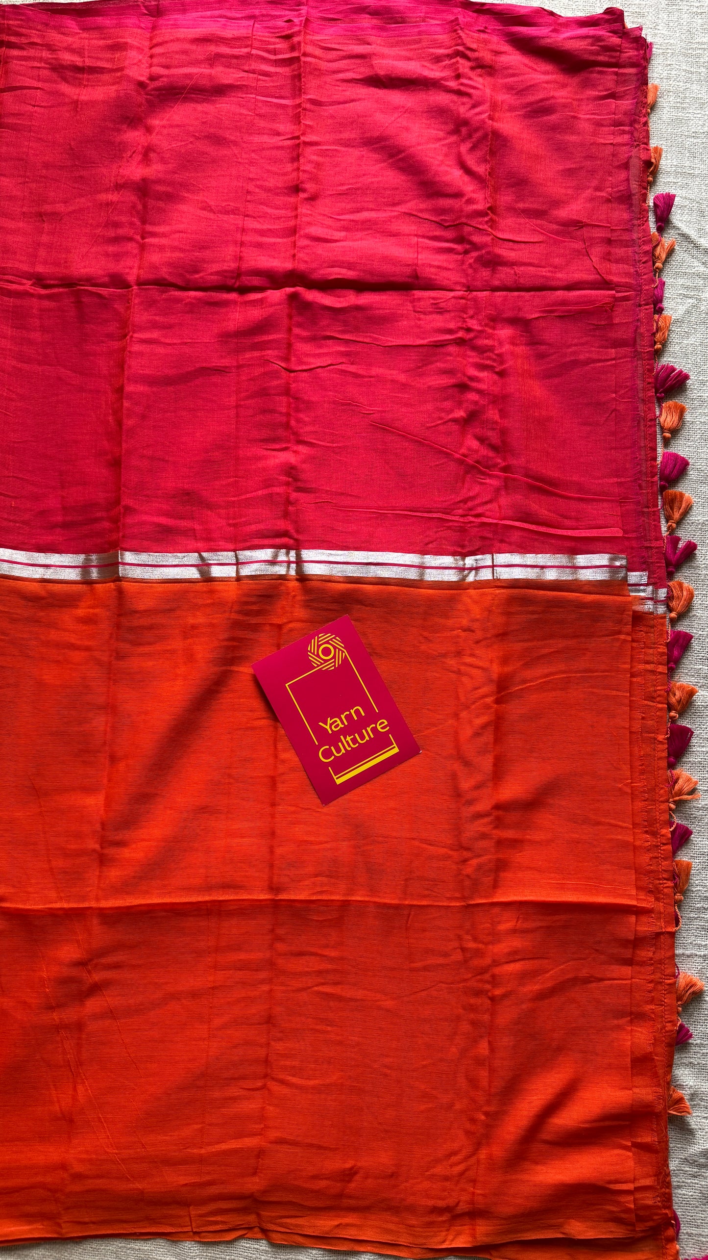 Dark orange with dark pink, mul cotton YCBCMCM19