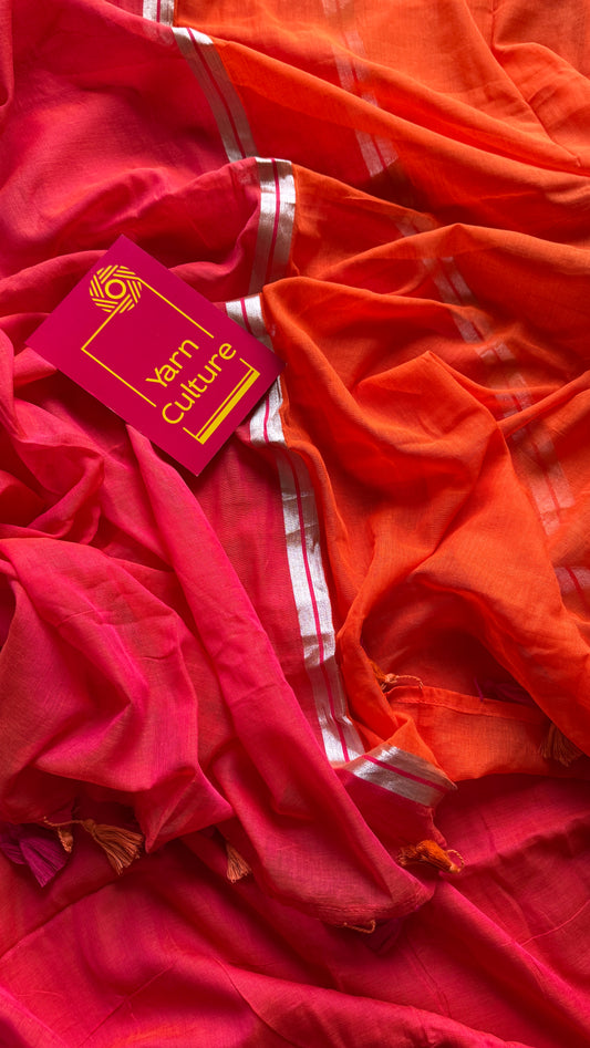 Dark orange with dark pink, mul cotton YCBCMCM19