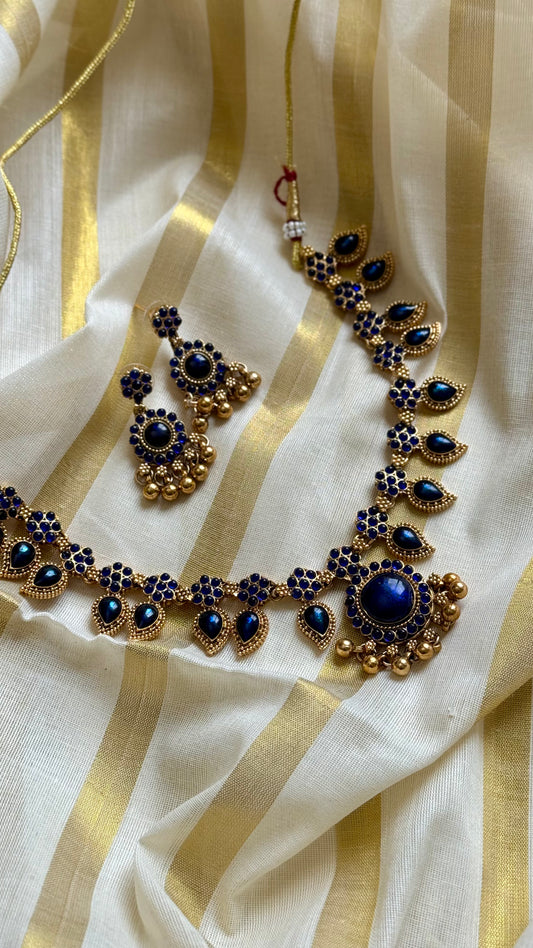 Blue stone pendant necklace - YCAGC12