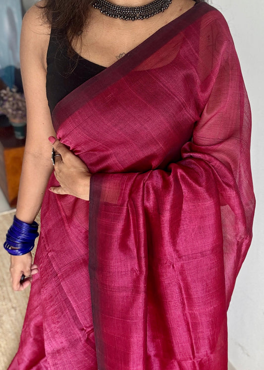 Plain wine red, mangalgiri silk cotton, handwoven, soft, light weight- YCWOTDMSCM09