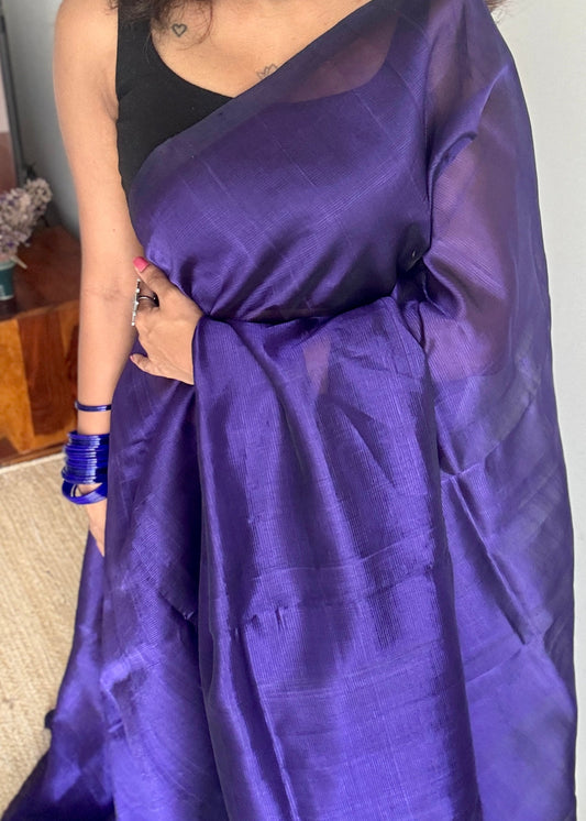 Plain violet, mangalgiri silk cotton, handwoven, soft, light weight - YCWOTDMSCM12