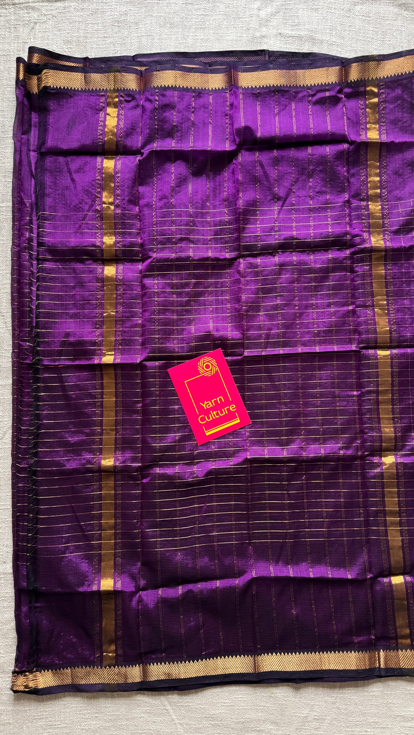 Purple pink (vadamalli) checks, mangalgiri silk by silk, handwoven, soft, light weight- YCWOTDMSCM18