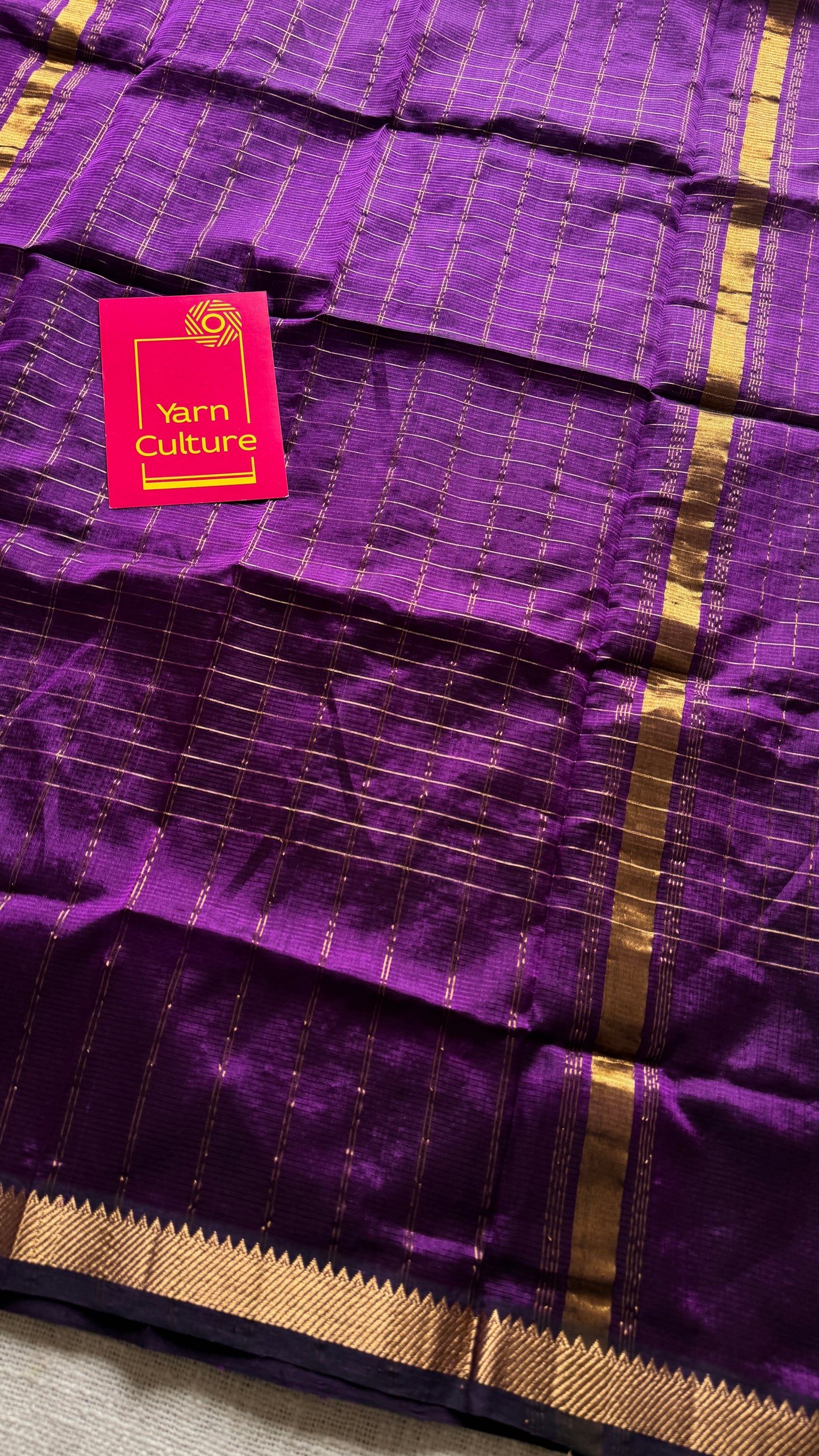 Purple pink (vadamalli) checks, mangalgiri silk by silk, handwoven, soft, light weight- YCWOTDMSCM18