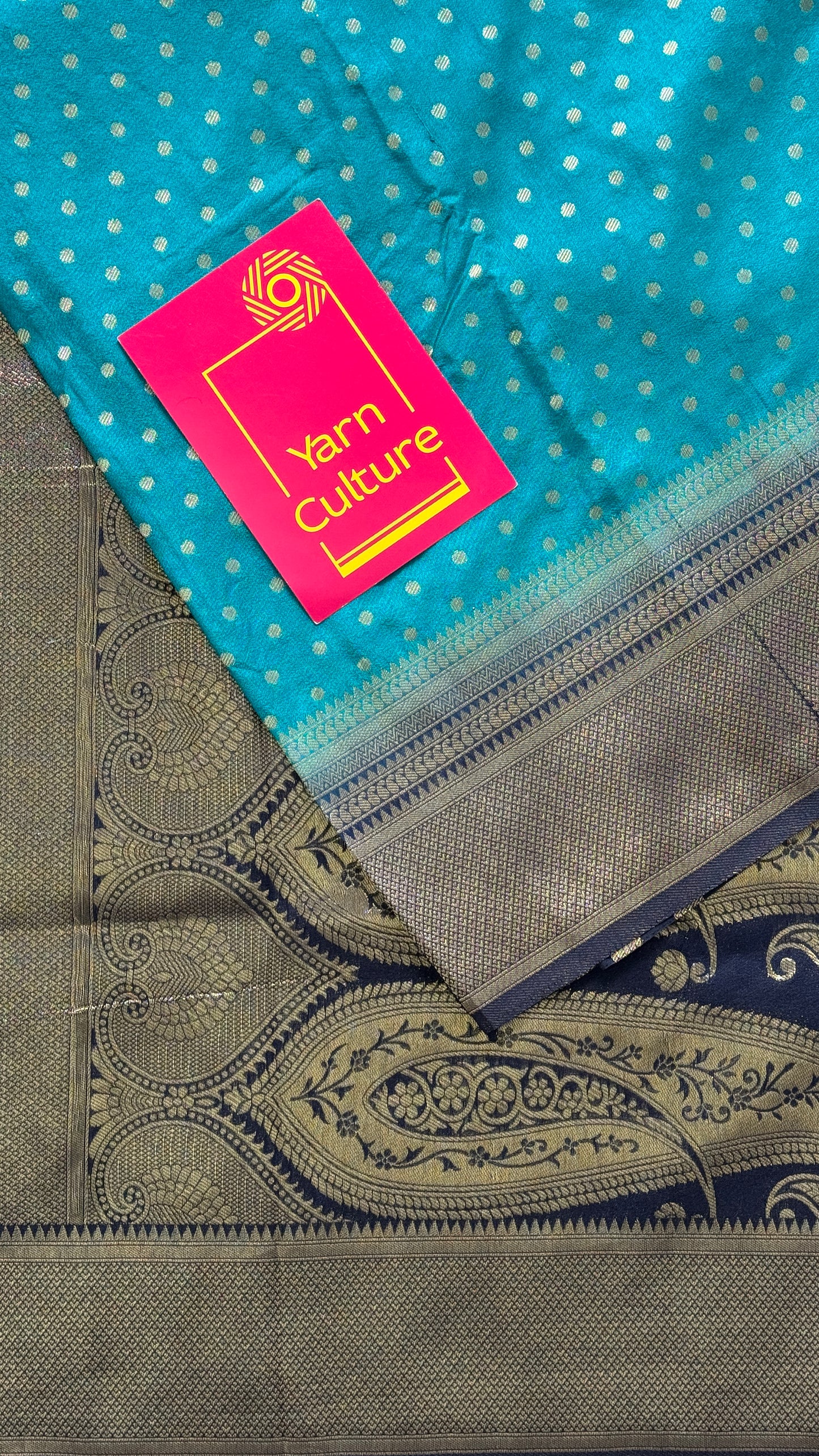 Blue Dark Blue - Tussar Semi Silk