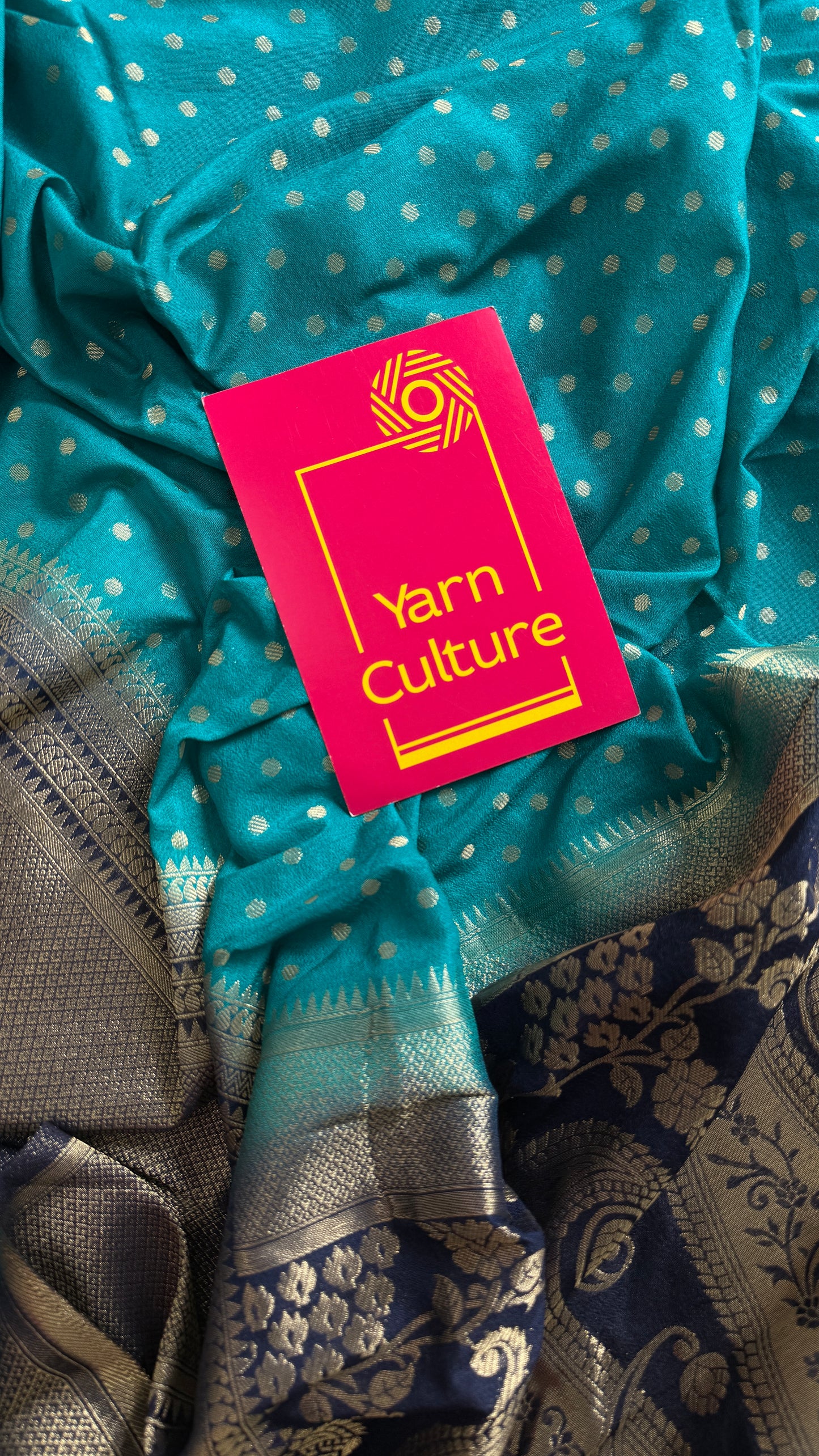 Blue Dark Blue - Tussar Semi Silk