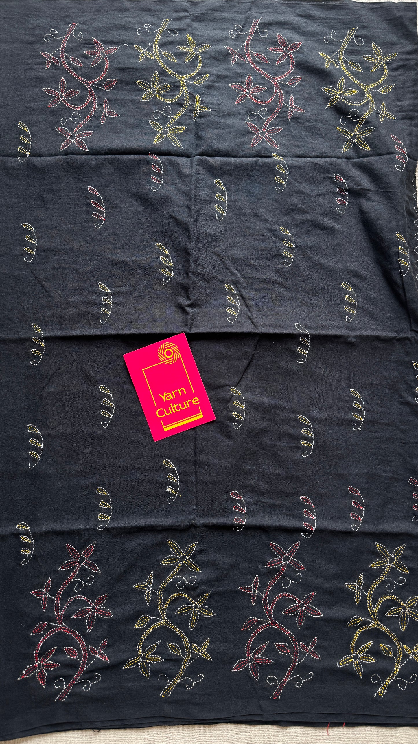 Kaalo Kotha - Black Stories, kantha weave in soft khadi cotton