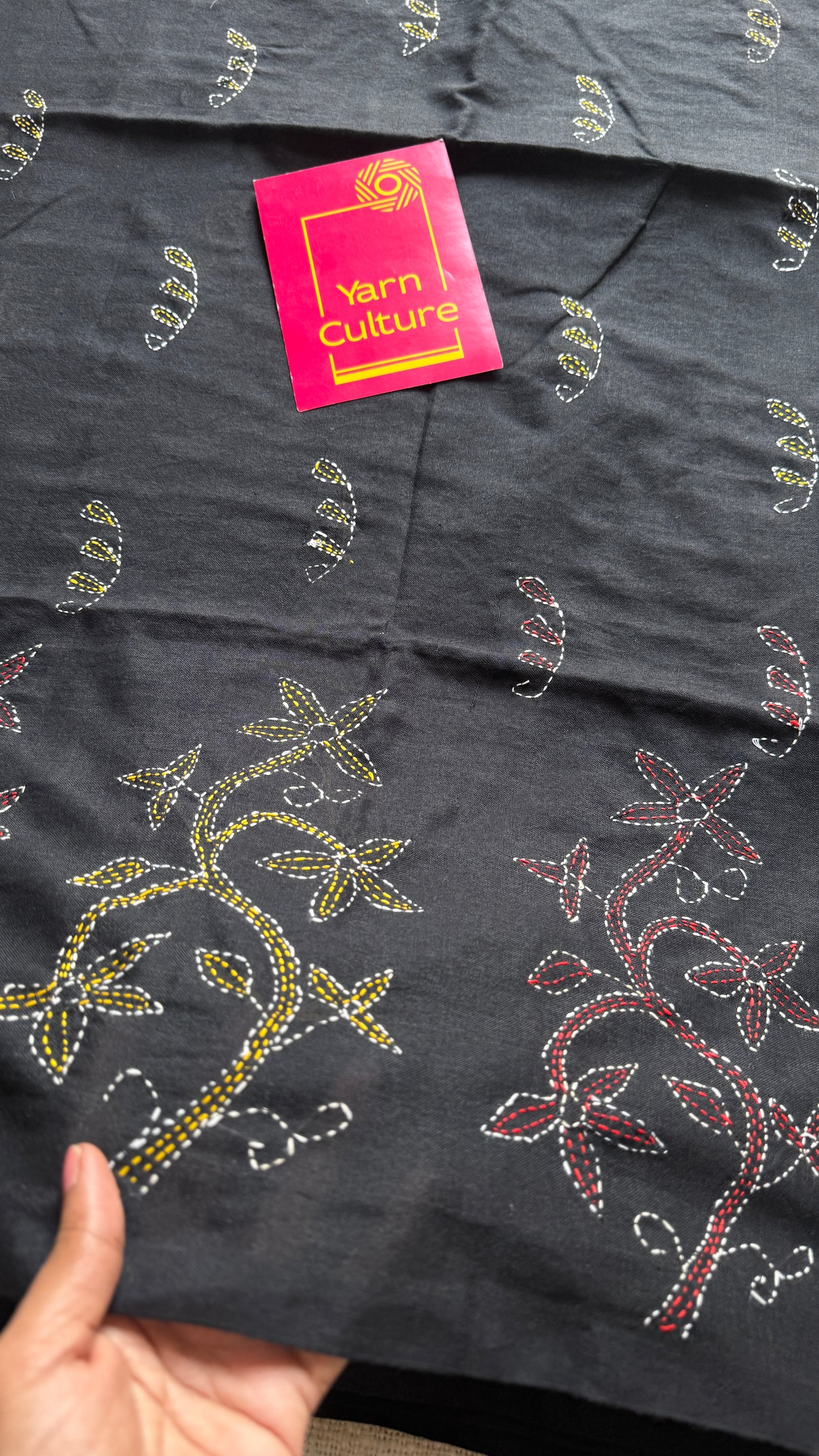 Kaalo Kotha - Black Stories, kantha weave in soft khadi cotton