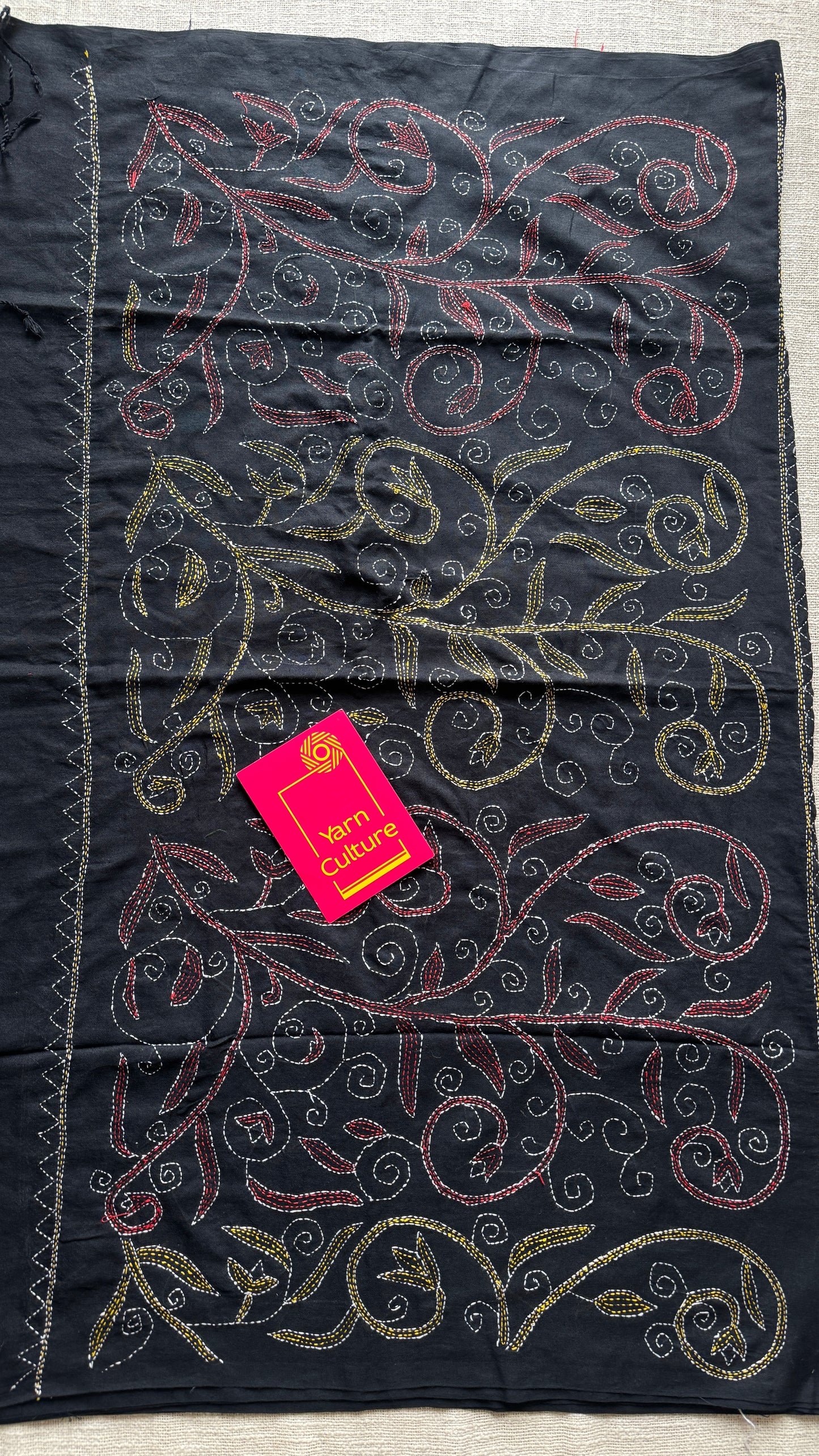 Kaalo Kotha - Black Stories, kantha weave in soft khadi cotton