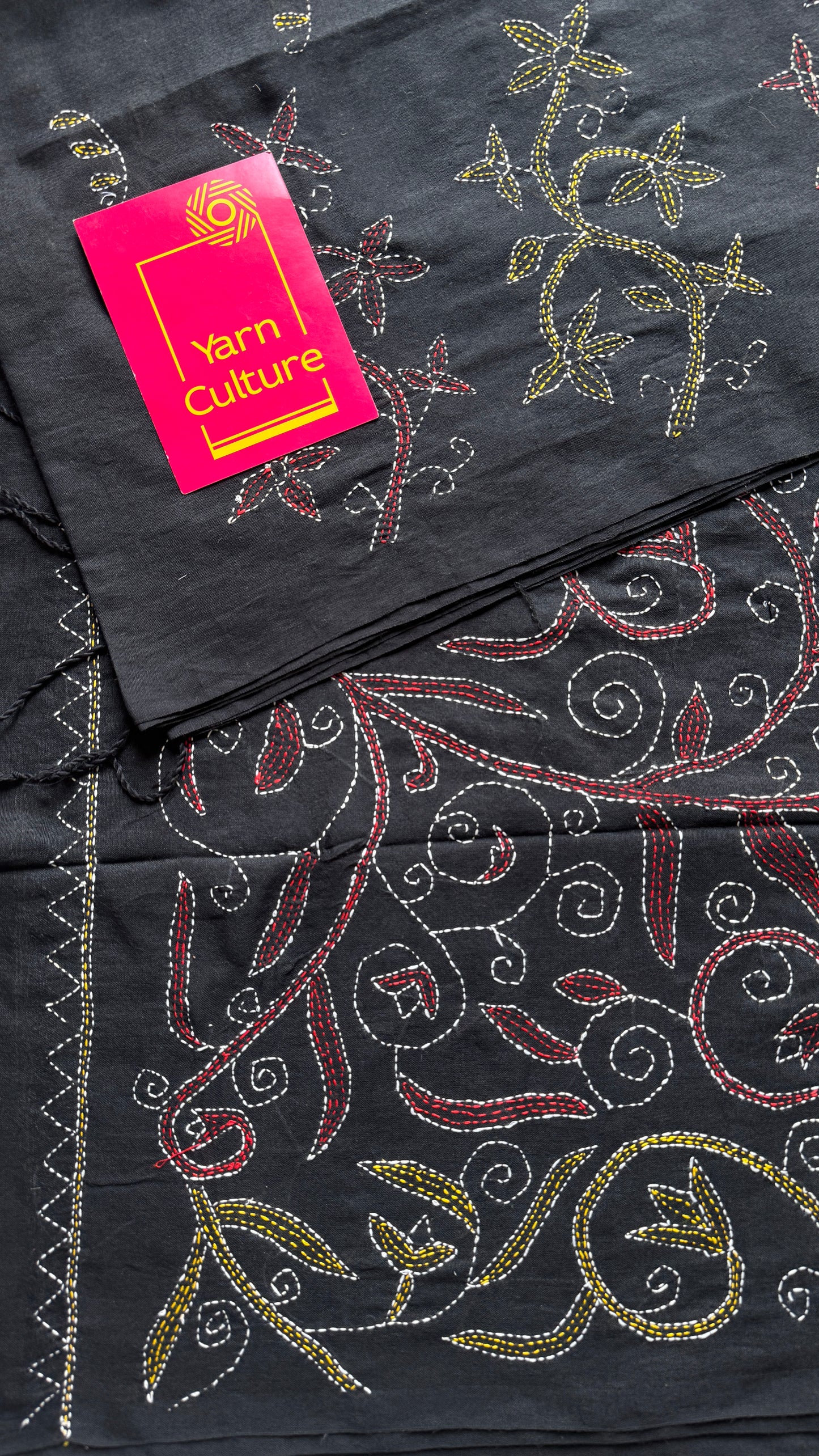 Kaalo Kotha - Black Stories, kantha weave in soft khadi cotton