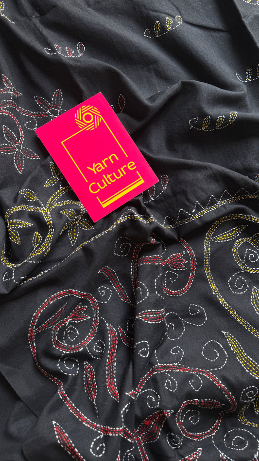 Kaalo Kotha - Black Stories, kantha weave in soft khadi cotton