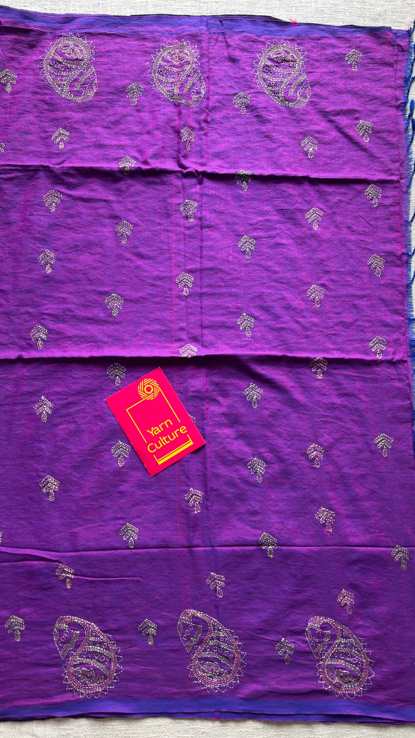 Amodini - The Joyful One, kantha weave in soft khadi cotton