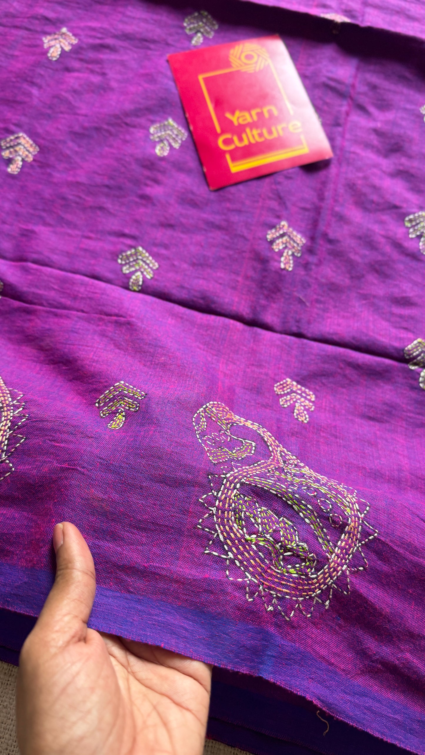 Amodini - The Joyful One, kantha weave in soft khadi cotton