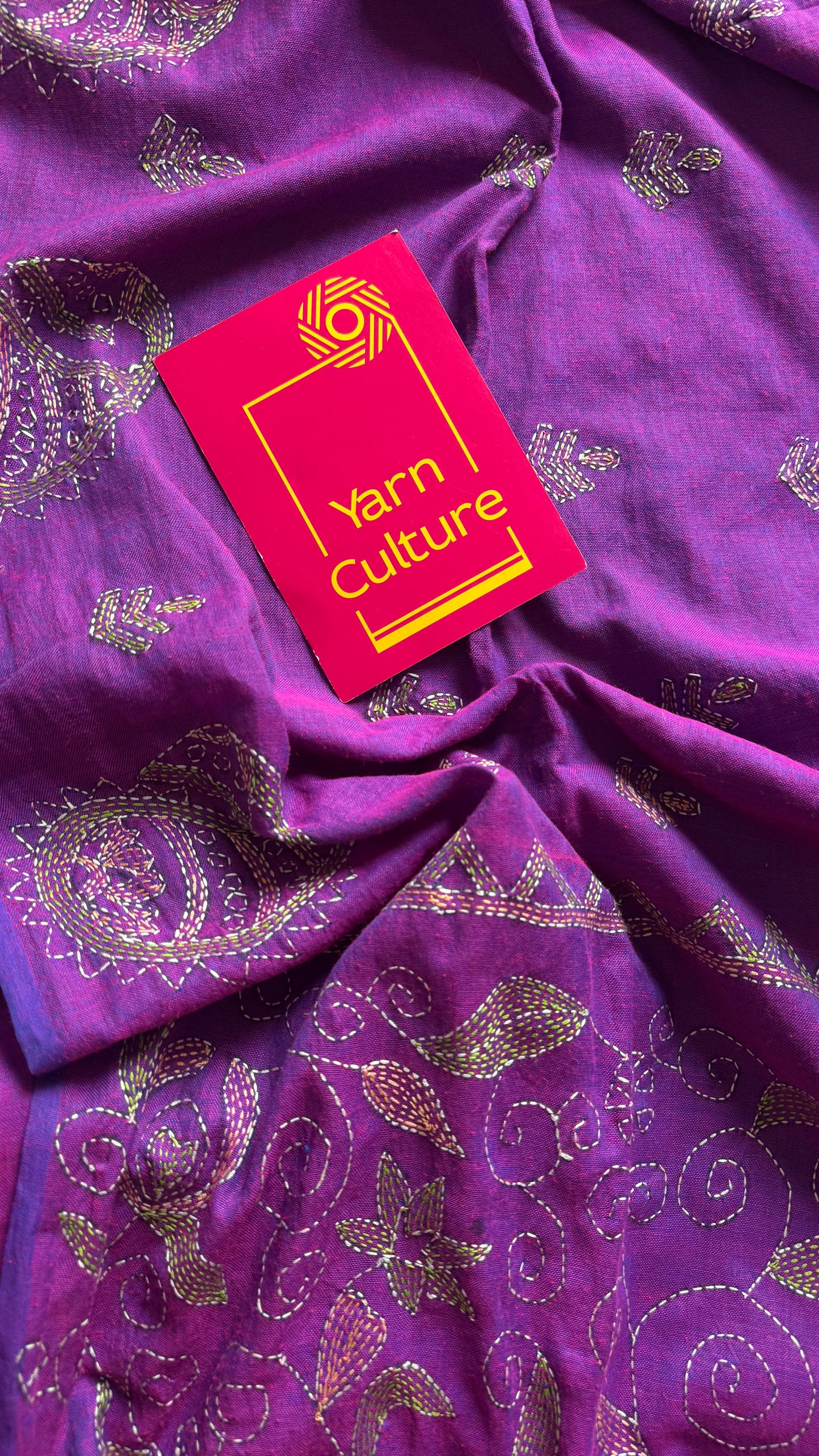 Amodini - The Joyful One, kantha weave in soft khadi cotton