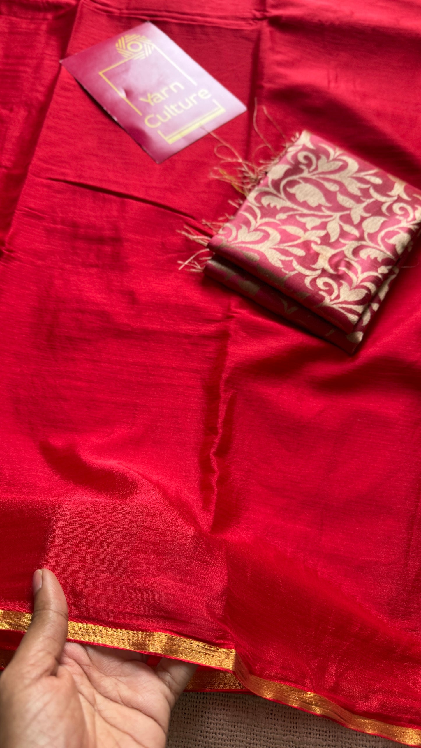 Ishq - Red hues & golden charm, chinon