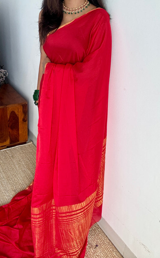 Ishq - Red hues & golden charm, chinon