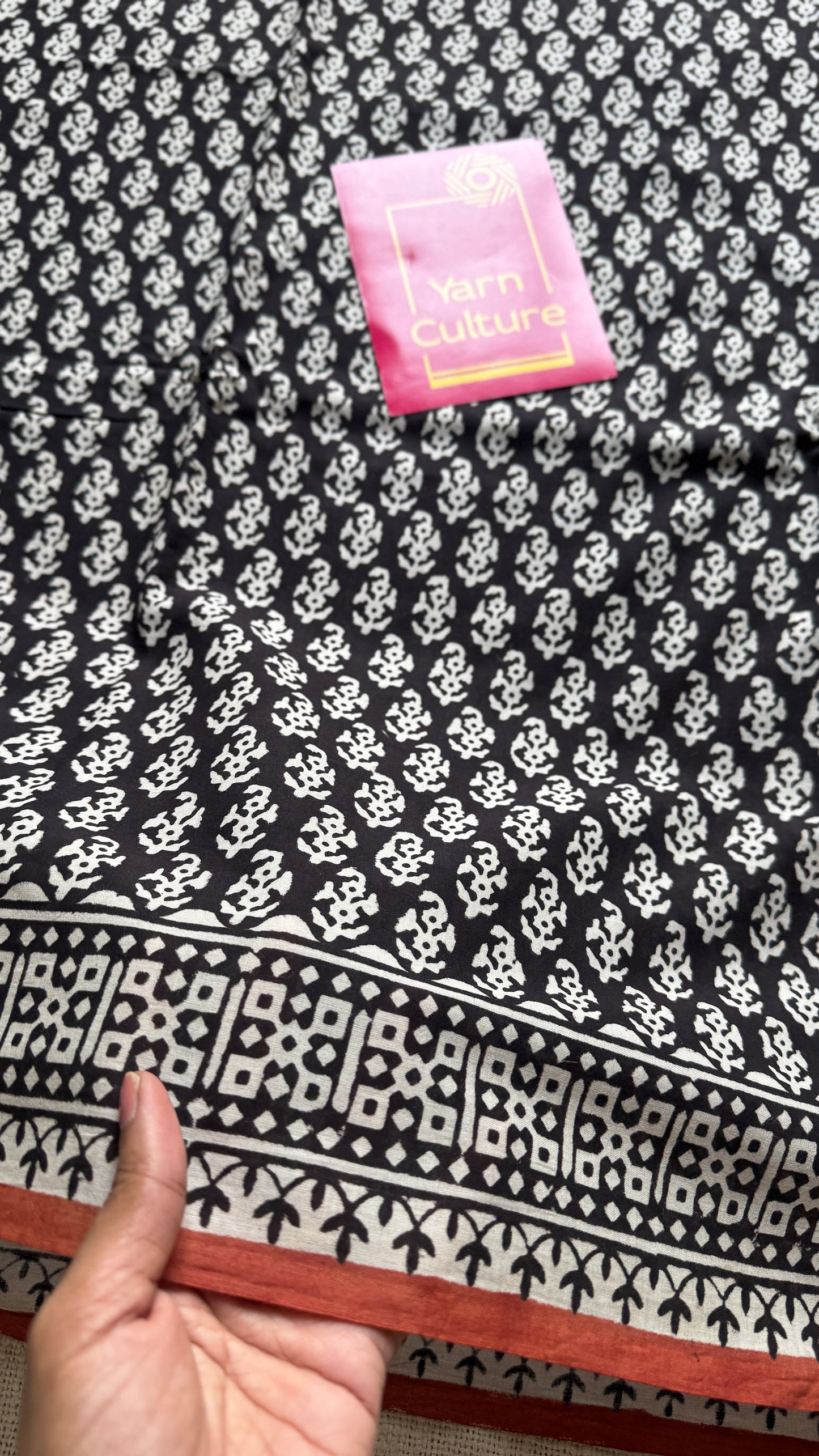 Patachitra - Black and white, Bagru block print, soft cotton