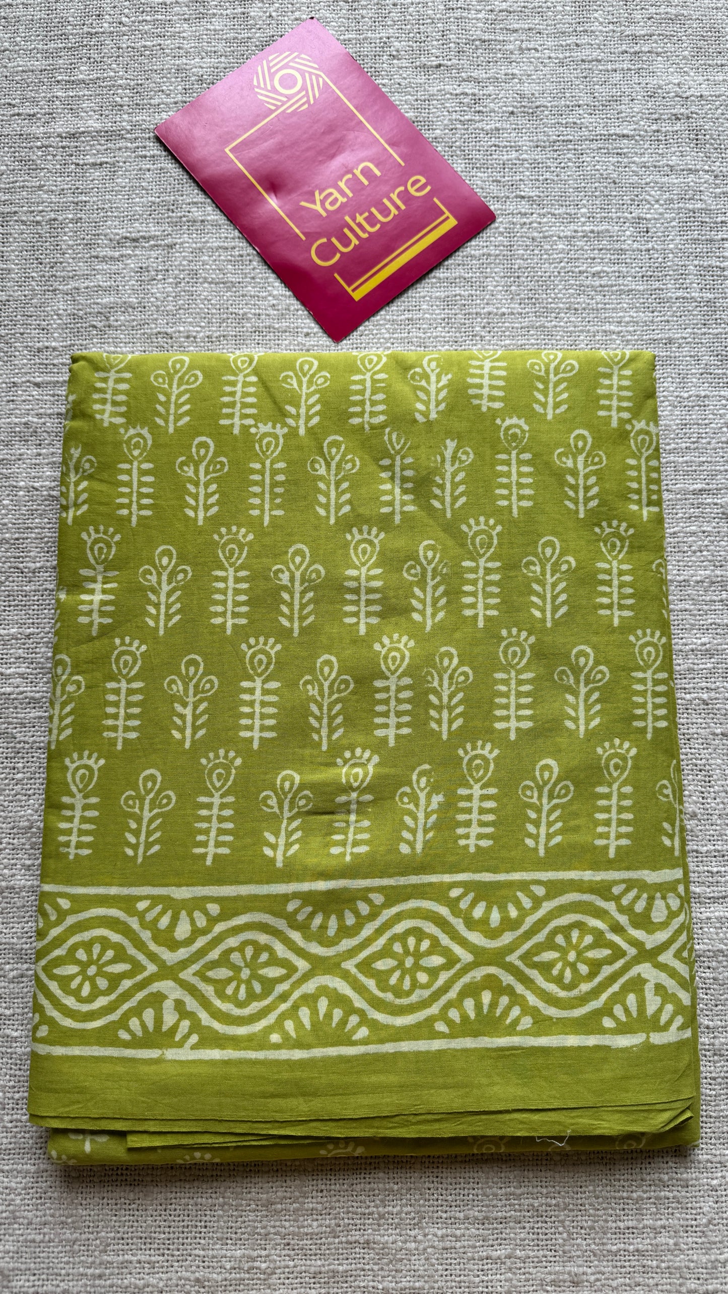 Nimbu - Lemon green hues, Bagru block print, soft cotton