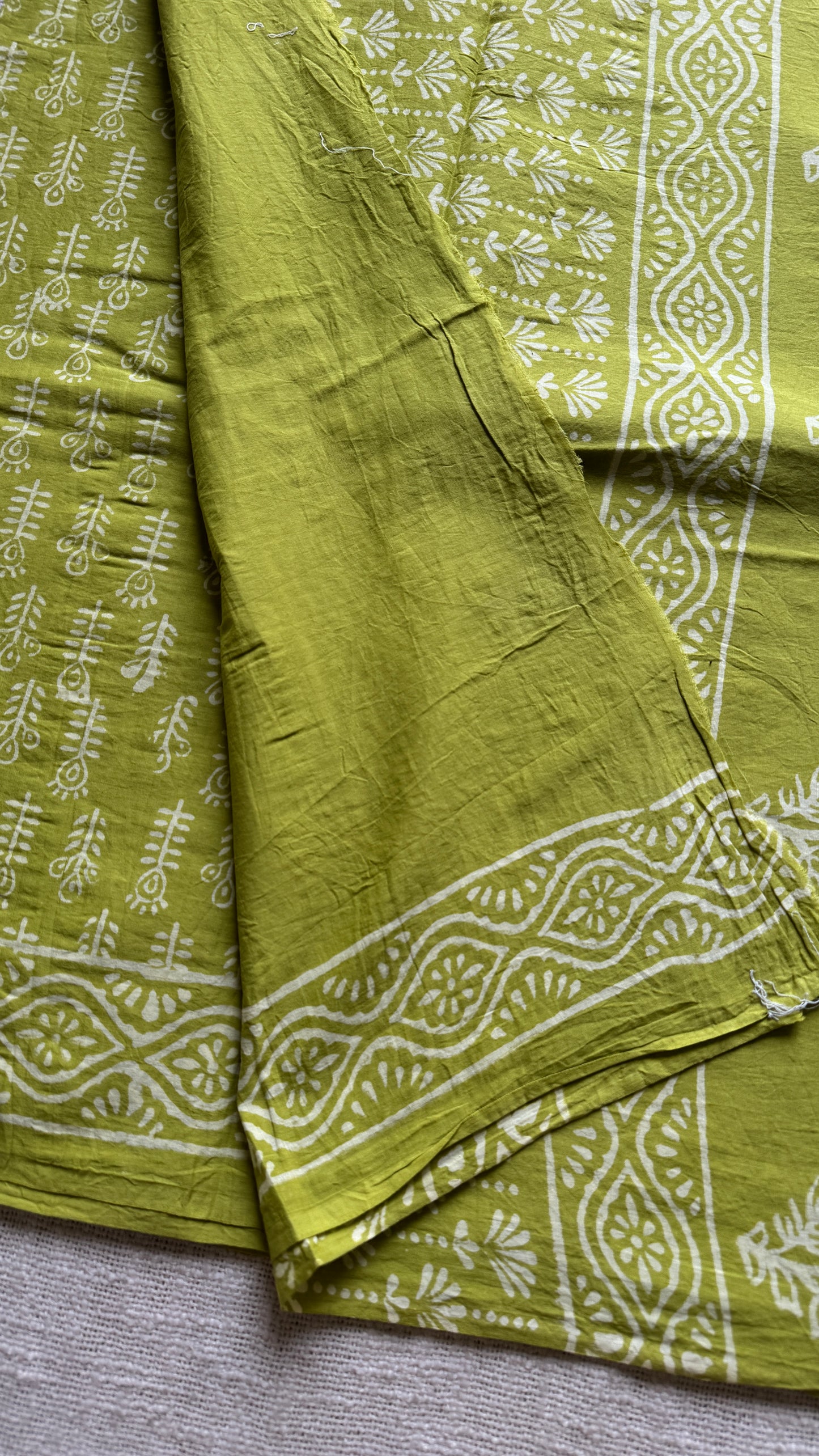 Nimbu - Lemon green hues, Bagru block print, soft cotton