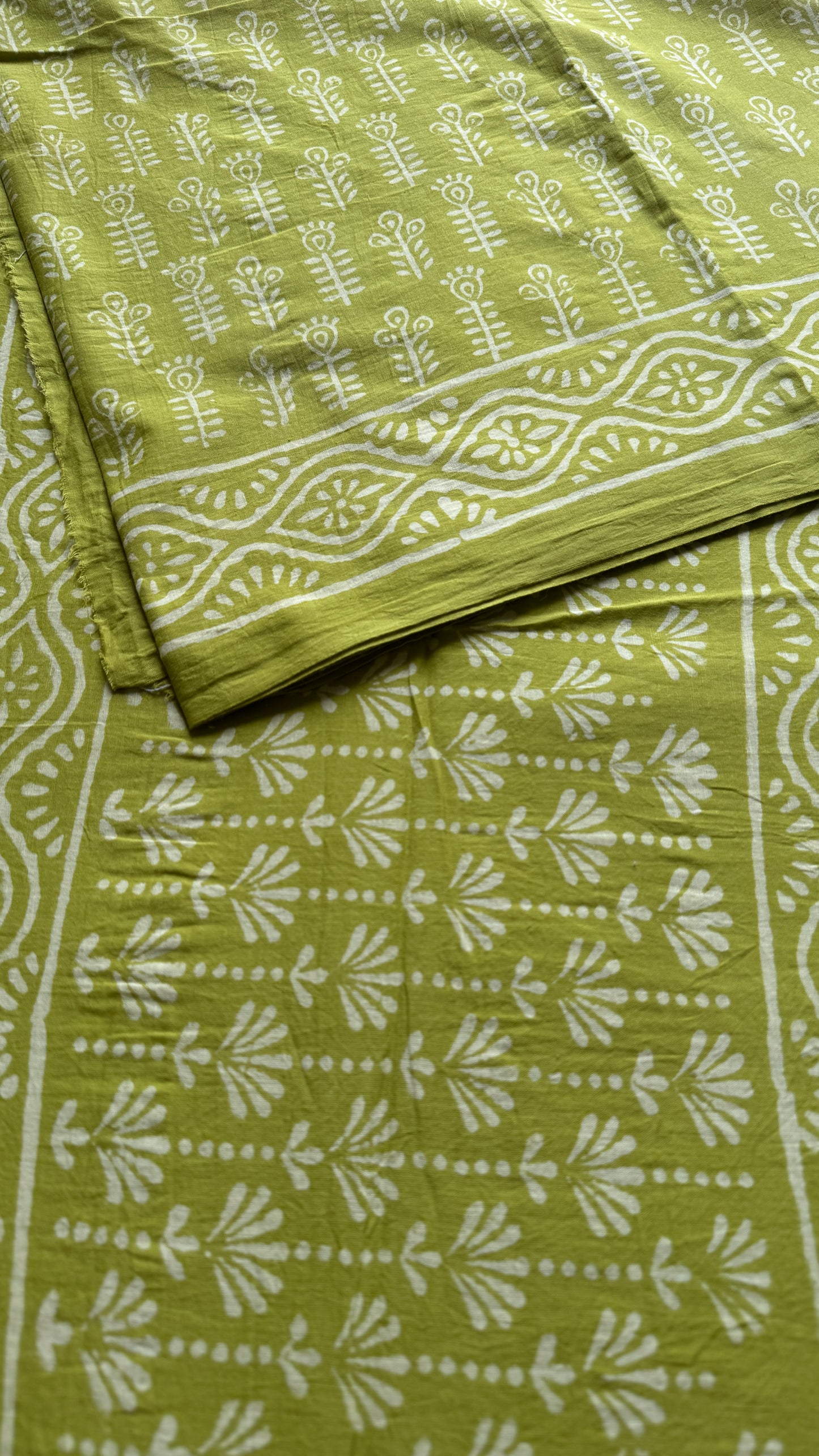 Nimbu - Lemon green hues, Bagru block print, soft cotton