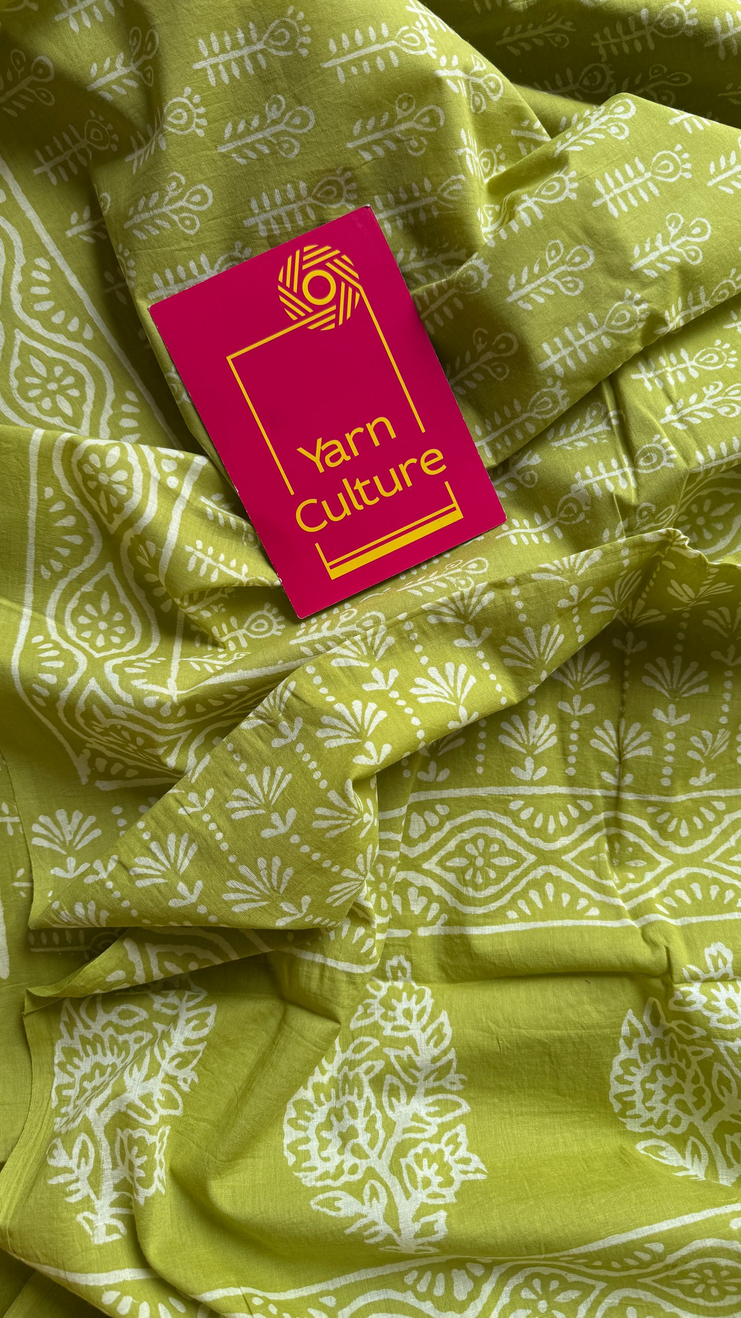Nimbu - Lemon green hues, Bagru block print, soft cotton