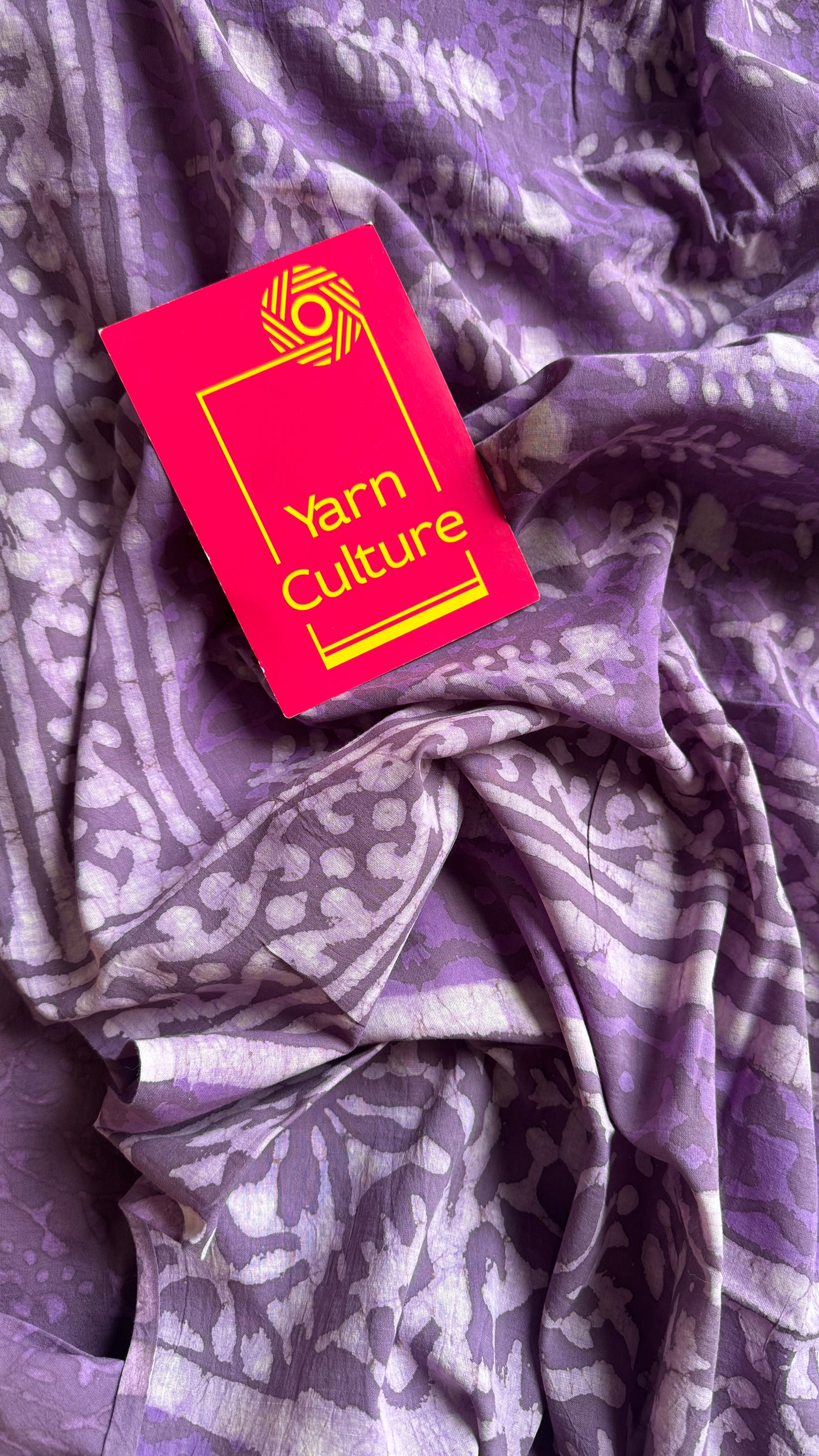 Lavya - Graceful hues of lavender, Bagru block print, soft cotton YCTORBBP01