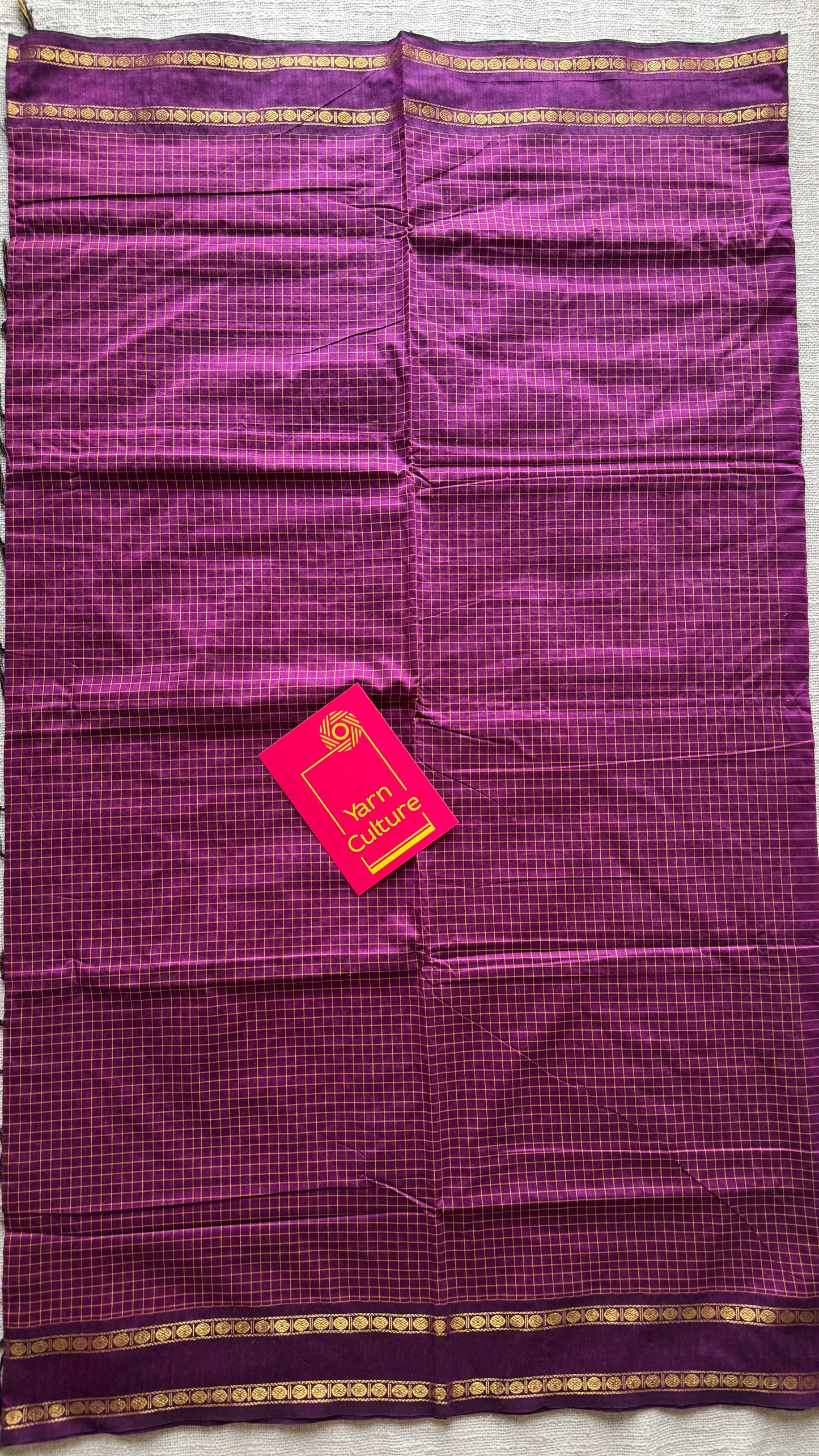 Vadamalli (purple magenta blend) - Arani Checks in cotton silk - YCCOTNA09
