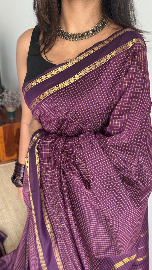 Jamun - Arani Checks in cotton silk