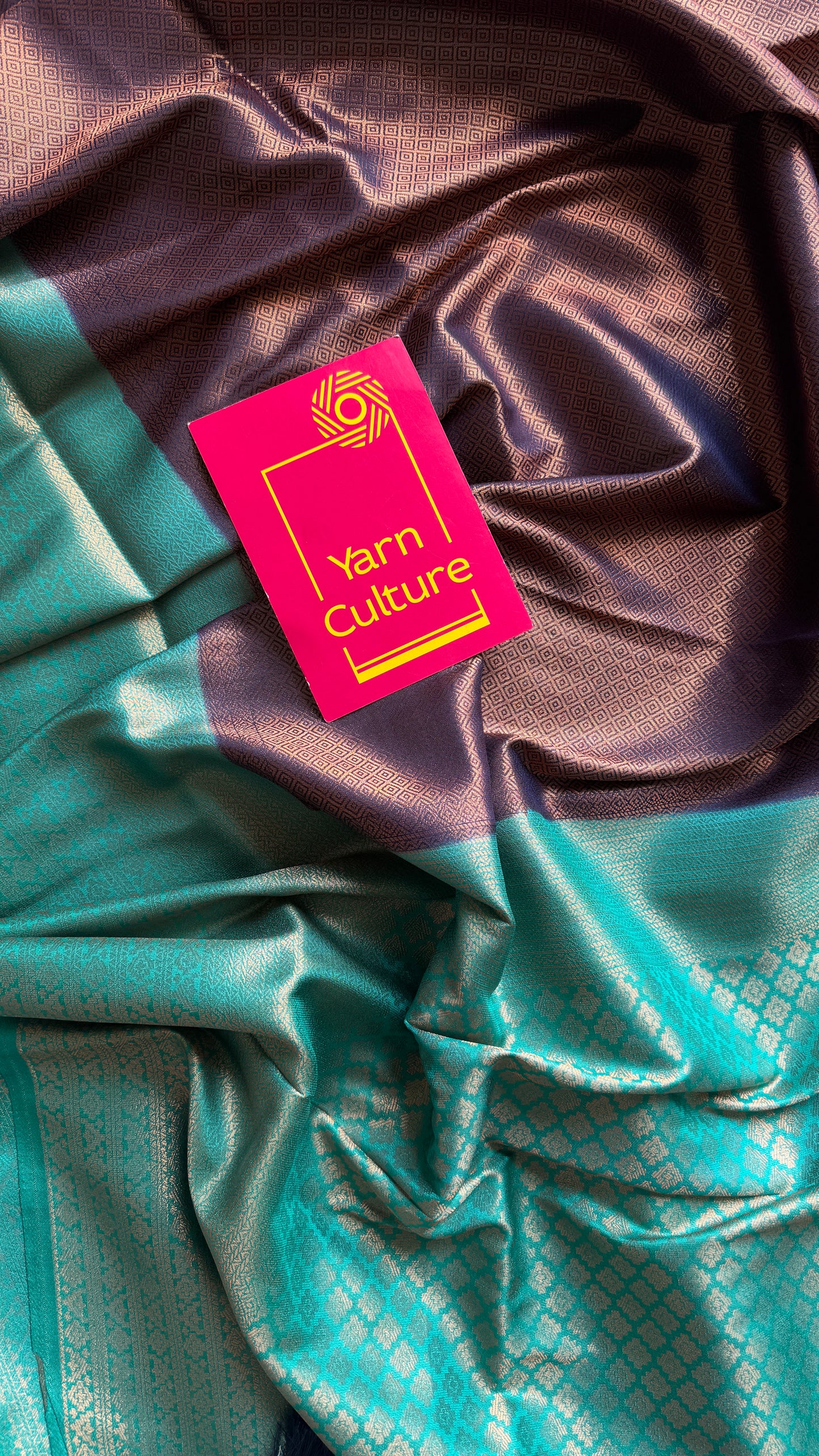 Yamini - Black with turquoise, semi-silk