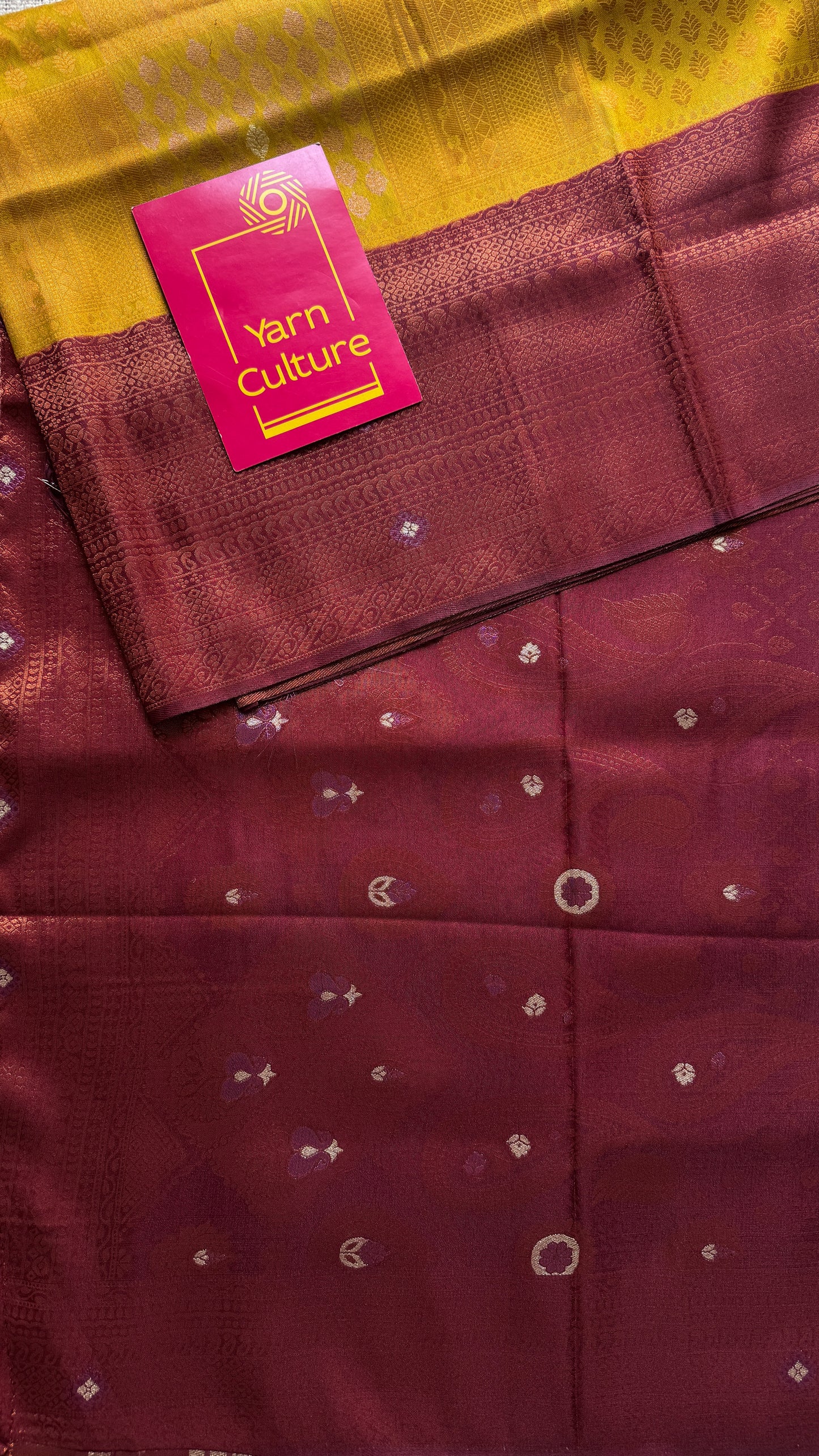 Sugandhi - Light green with maroon, semi-silk
