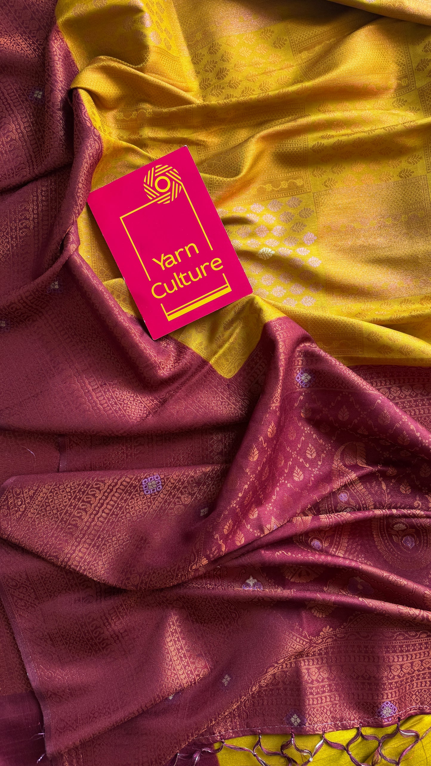 Sugandhi - Light green with maroon, semi-silk