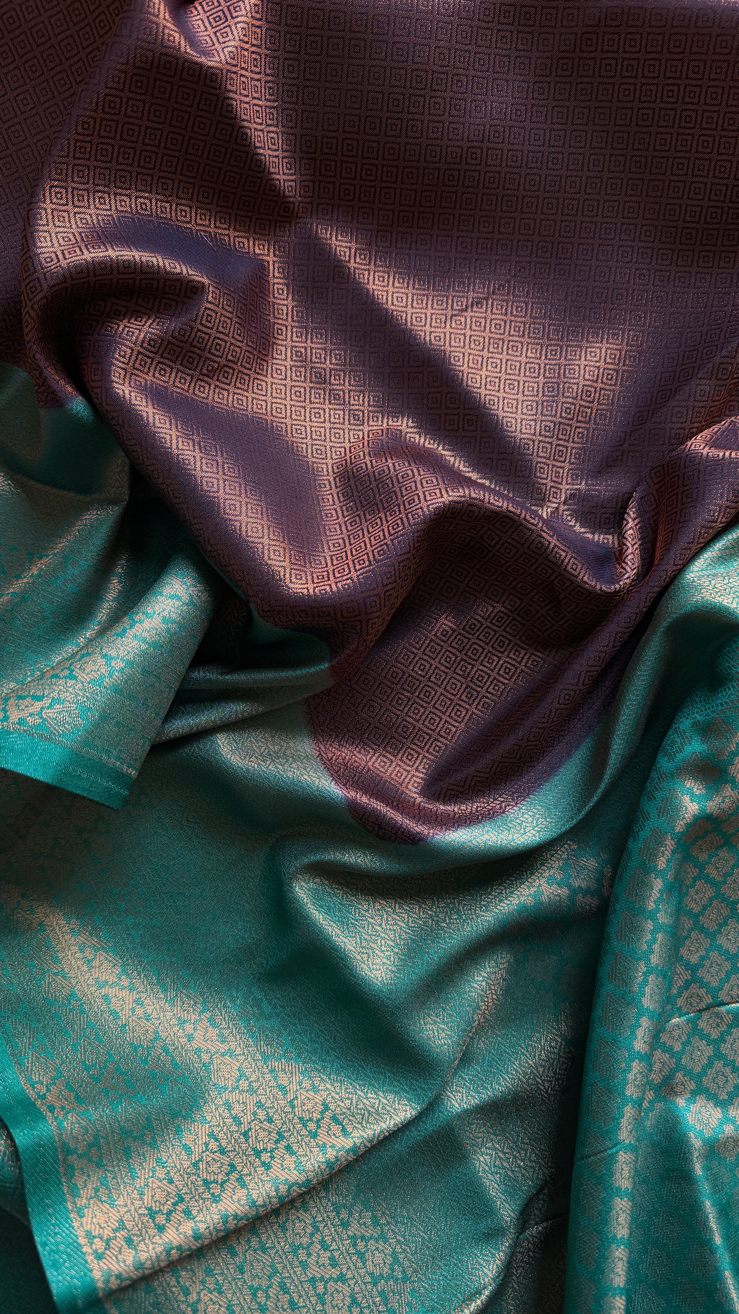 Yamini - Black with turquoise, semi-silk
