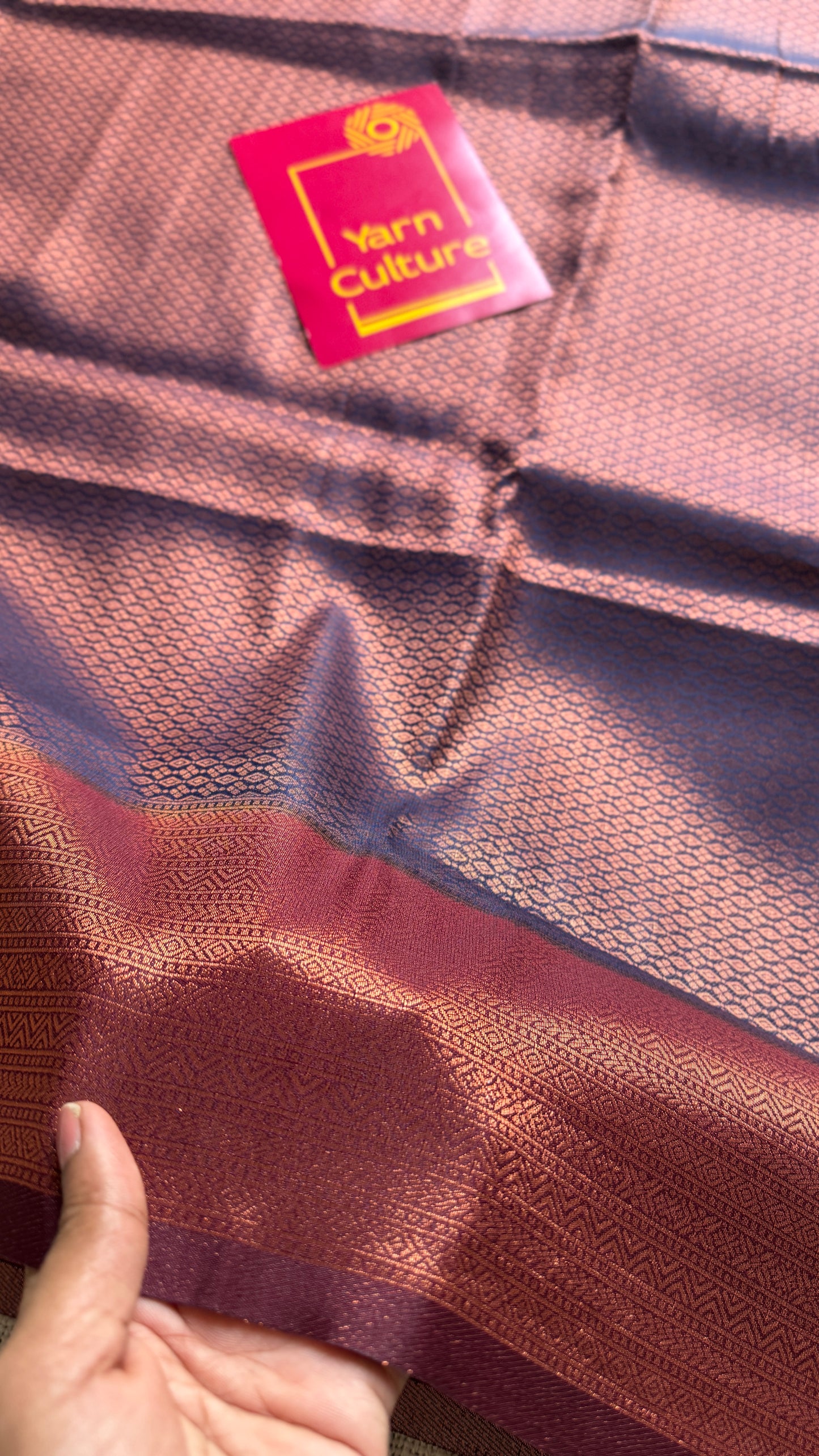 Neelambara - Deep  blue with maroon, semi-silk