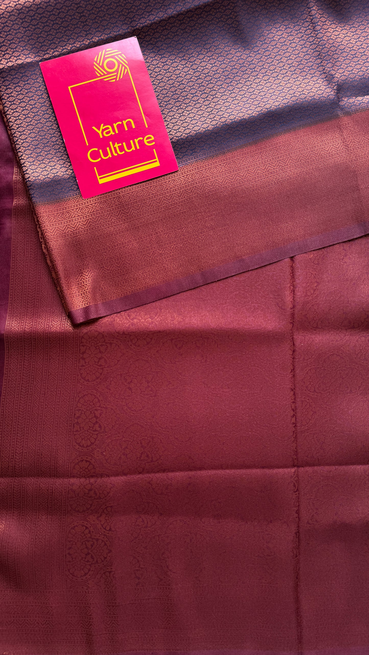 Neelambara - Deep  blue with maroon, semi-silk