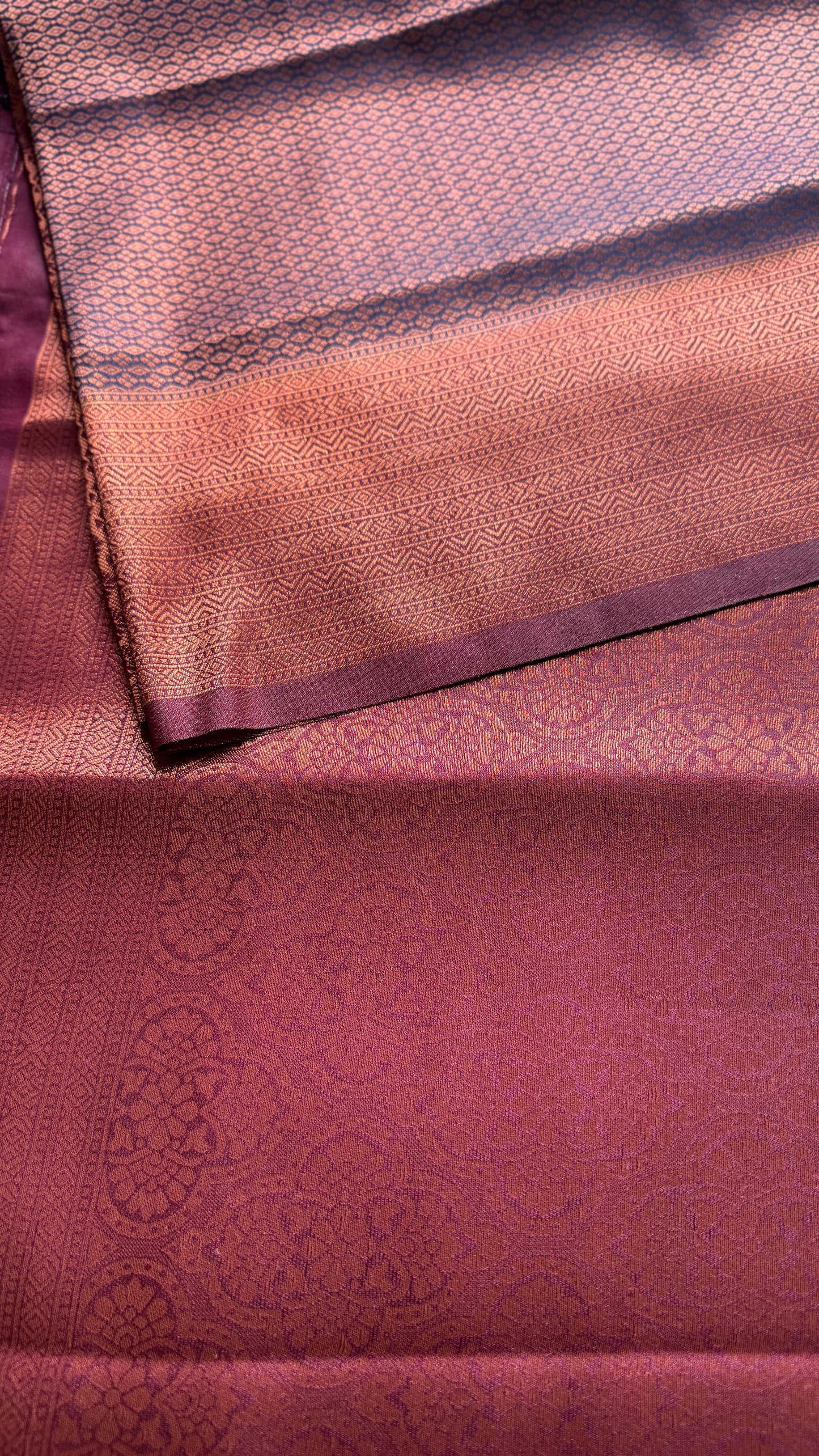 Neelambara - Deep  blue with maroon, semi-silk