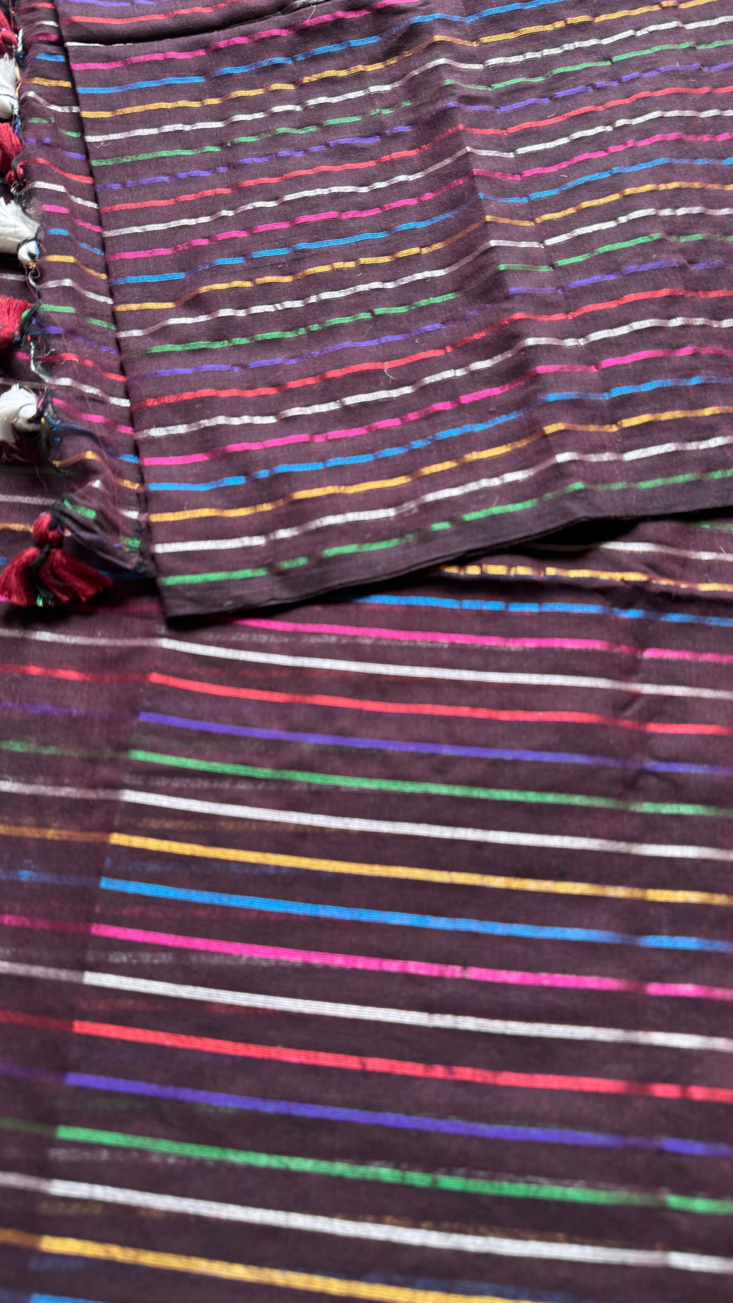 Wine Aurora - black with coloured stripes, mul cotton YCBCMCRB03