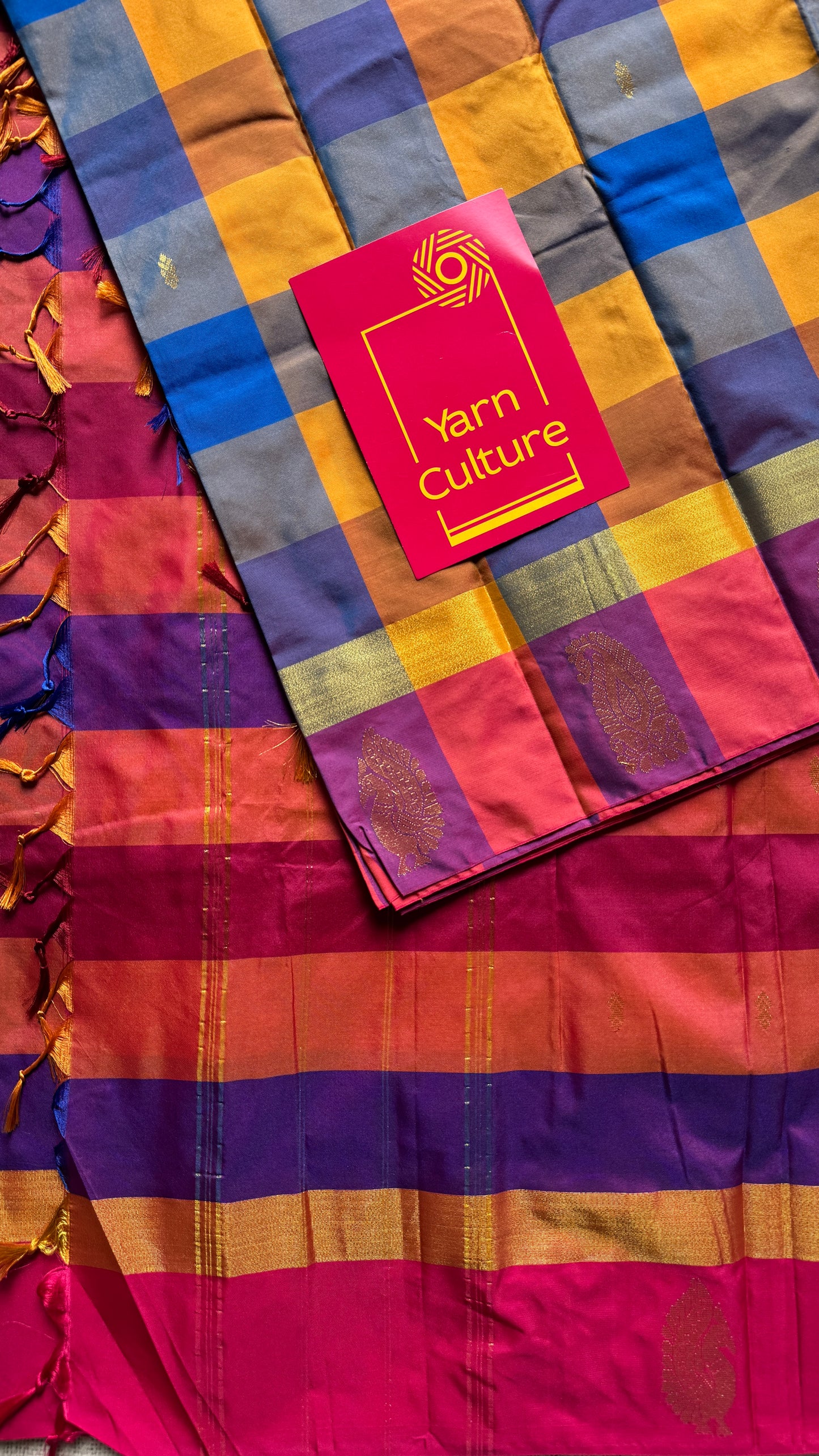 Paalum Pazhamum Canvas - Checkered Pattern, Semi-Silk