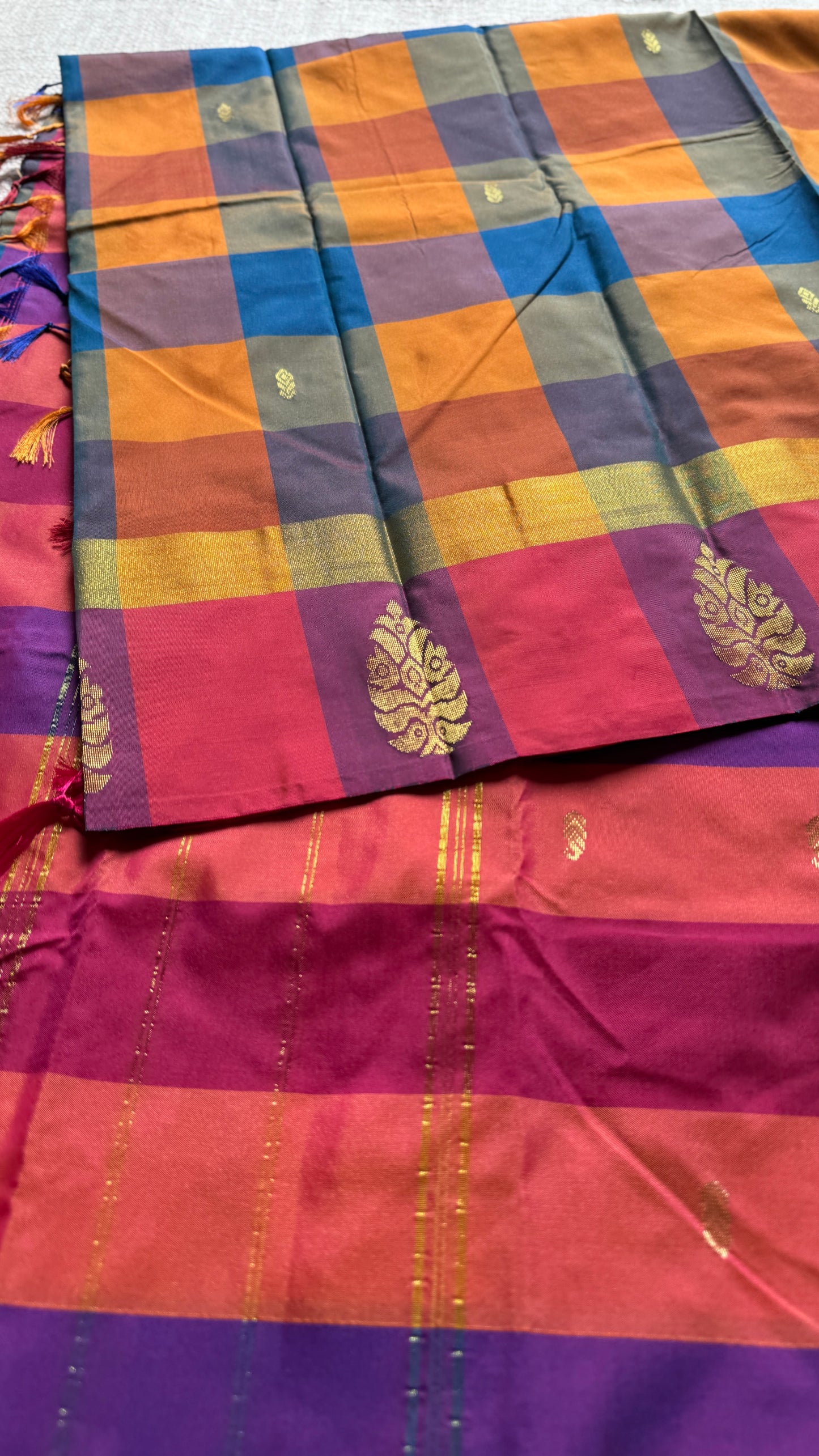 Paalum Pazhamum Symphony - Checkered Pattern, Semi-Silk - YCCOTNPPSS02