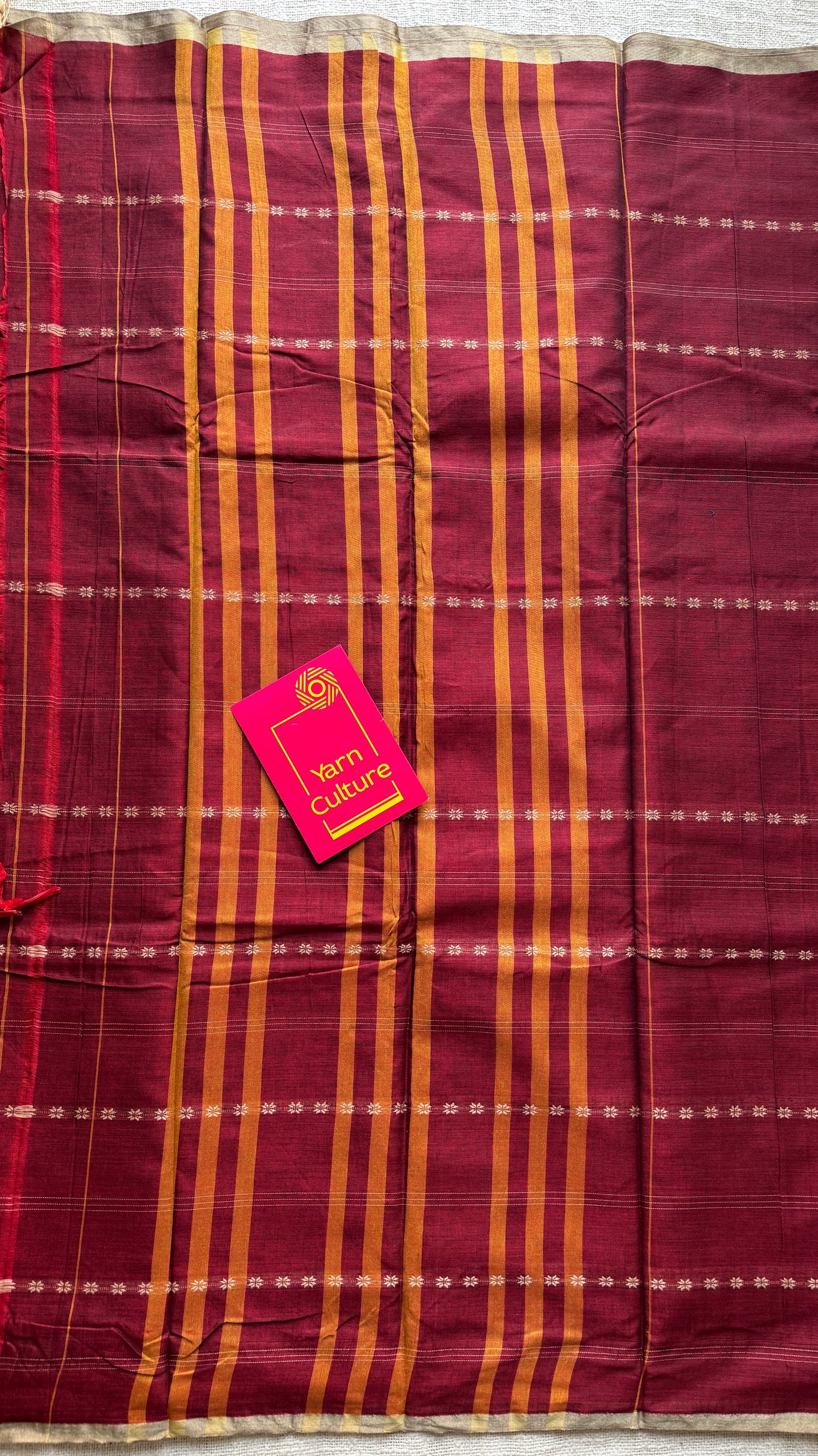 Bold Maroon Woven Motifs - Premium Narayanpet Soft Cotton